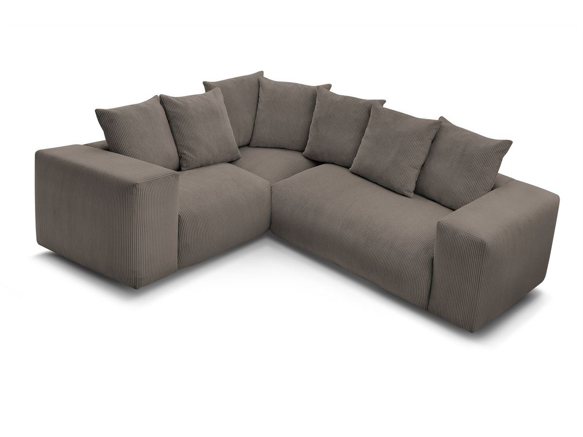 Bobochic Voltaire Ecksofa 268 × 214 cm Cordsamt Taupe Ecke links