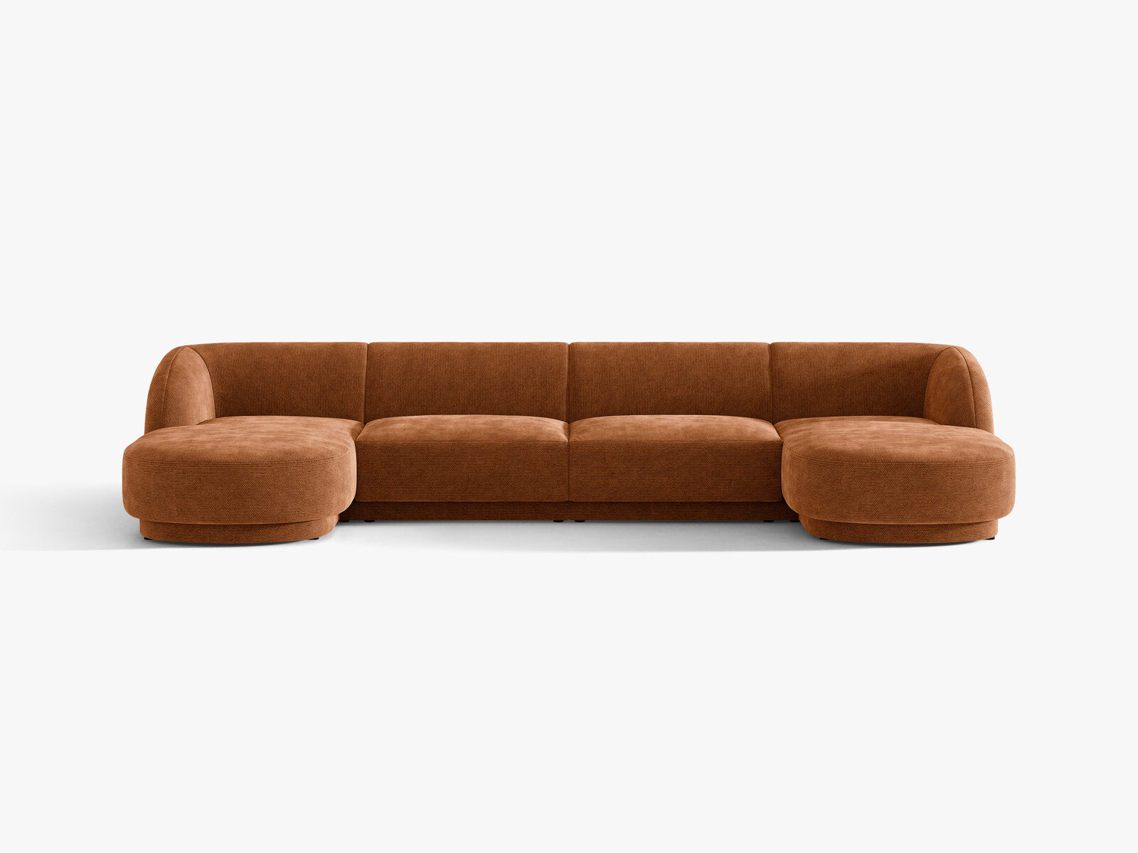 Micadoni Panorama-Sofa Miley 5-Sitzer Chenille Eden Ziegel