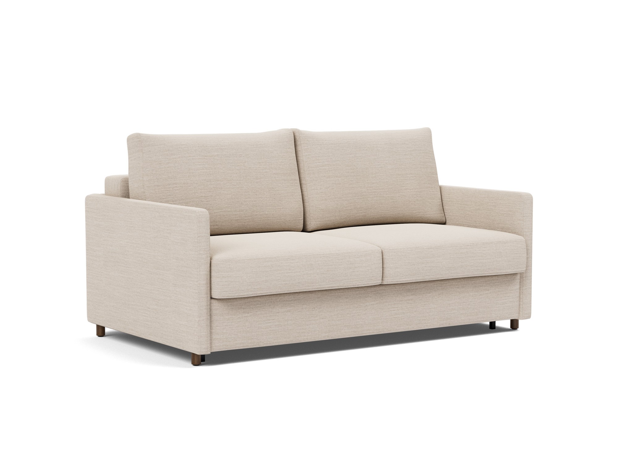 Schlafsofa Neah mit Slim-Armlehnen 160 Webstoff Blida 612-Sand-Grey