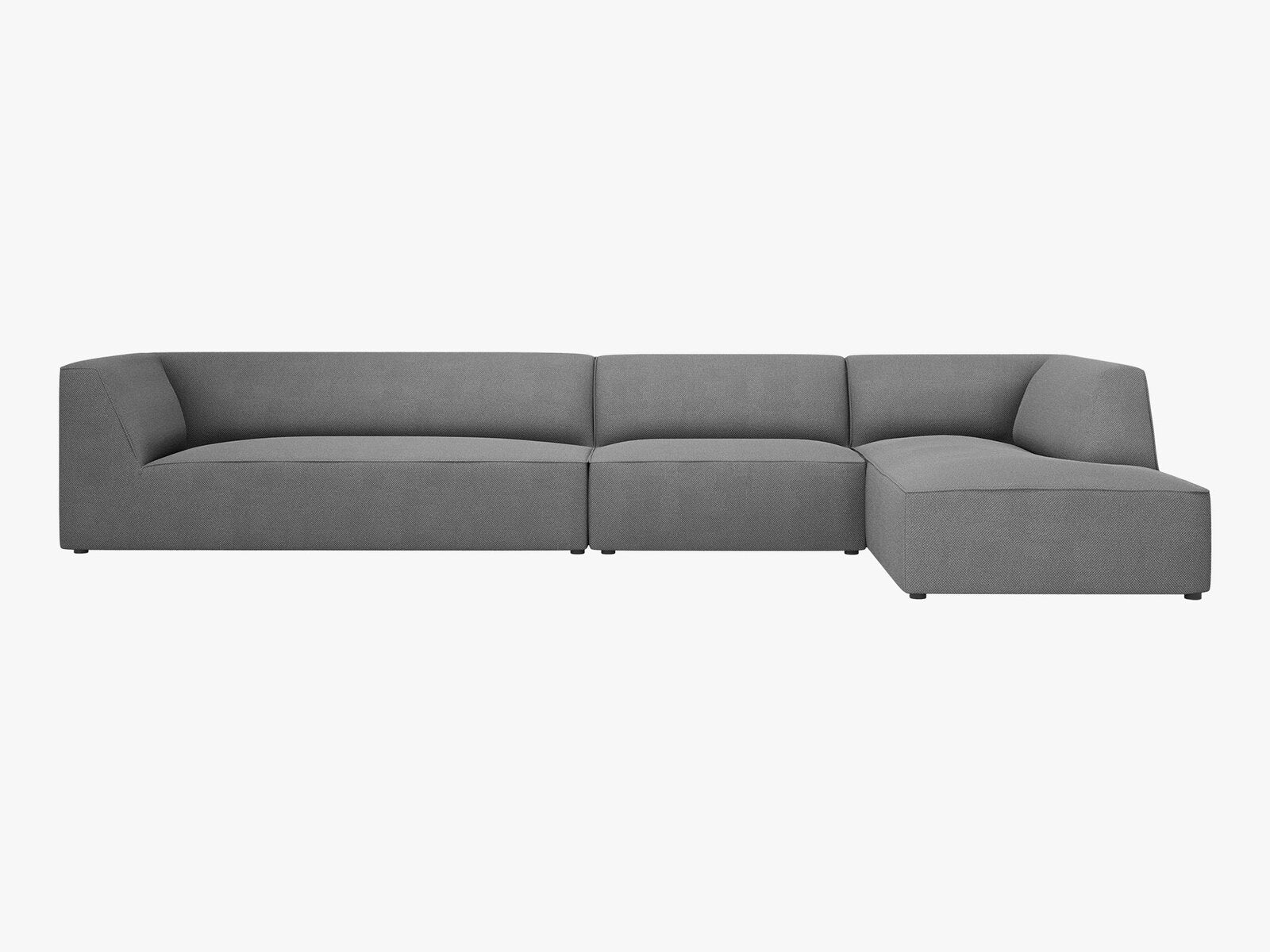 Micadoni Ecksofa Ruby 5-Sitzer Rechts Strukturierter Stoff Ottawa Grau