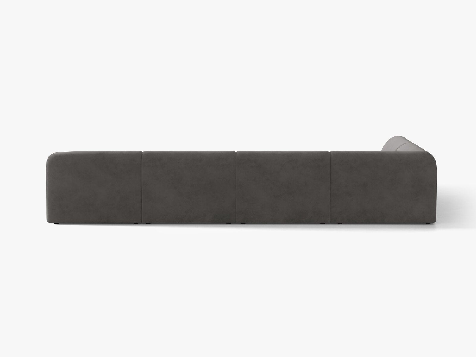 Micadoni Panorama-Ecksofa Miley 6-Sitzer Links Samt Venus Grau