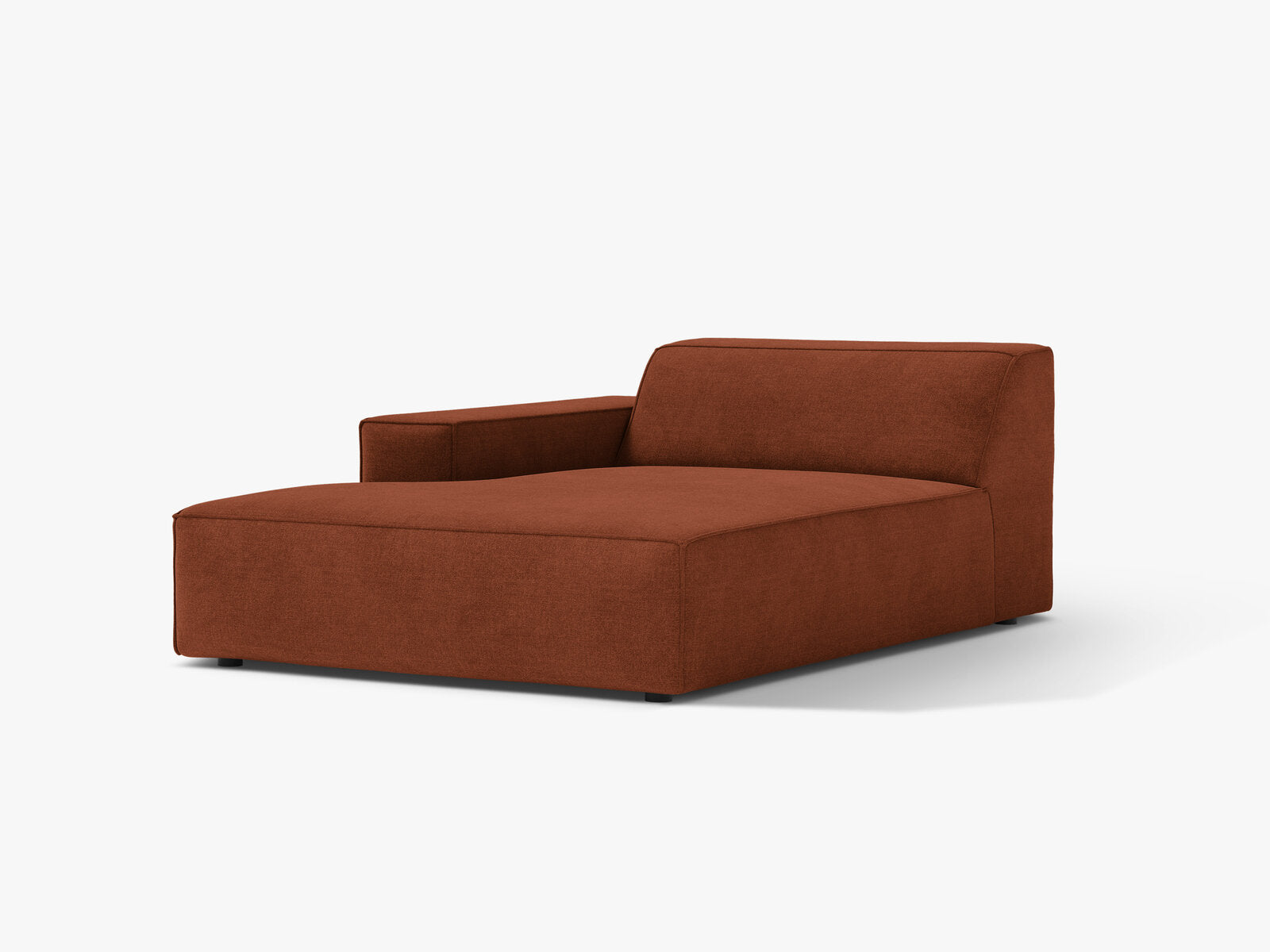 Micadoni Jodie Chaiselongue Links Strukturierter Stoff Liberty Ziegel