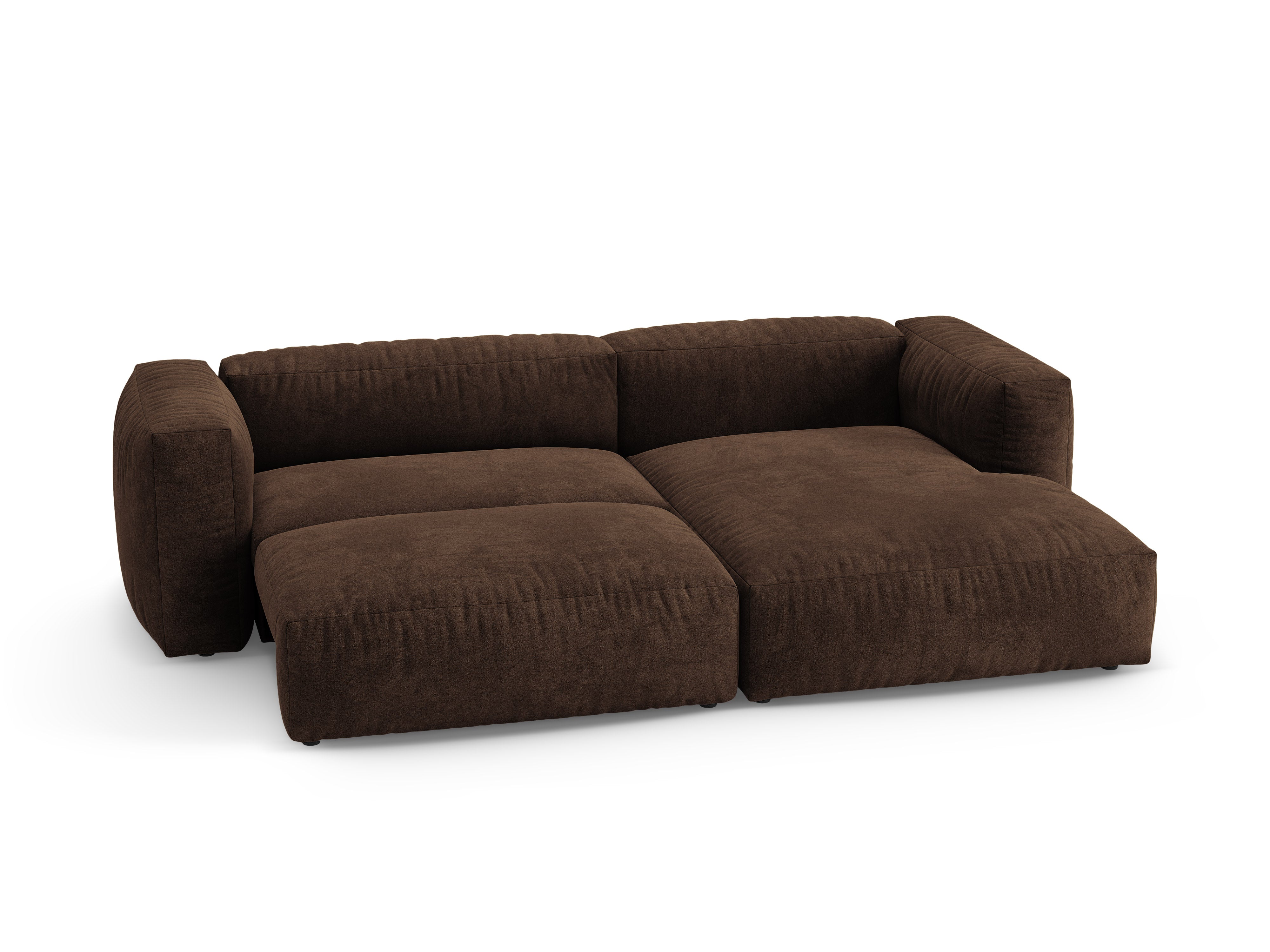 Micadoni Martina Ecksofa 4-Sitzer mit Schlaffunktion Rechts Samt Vogue Schokolade