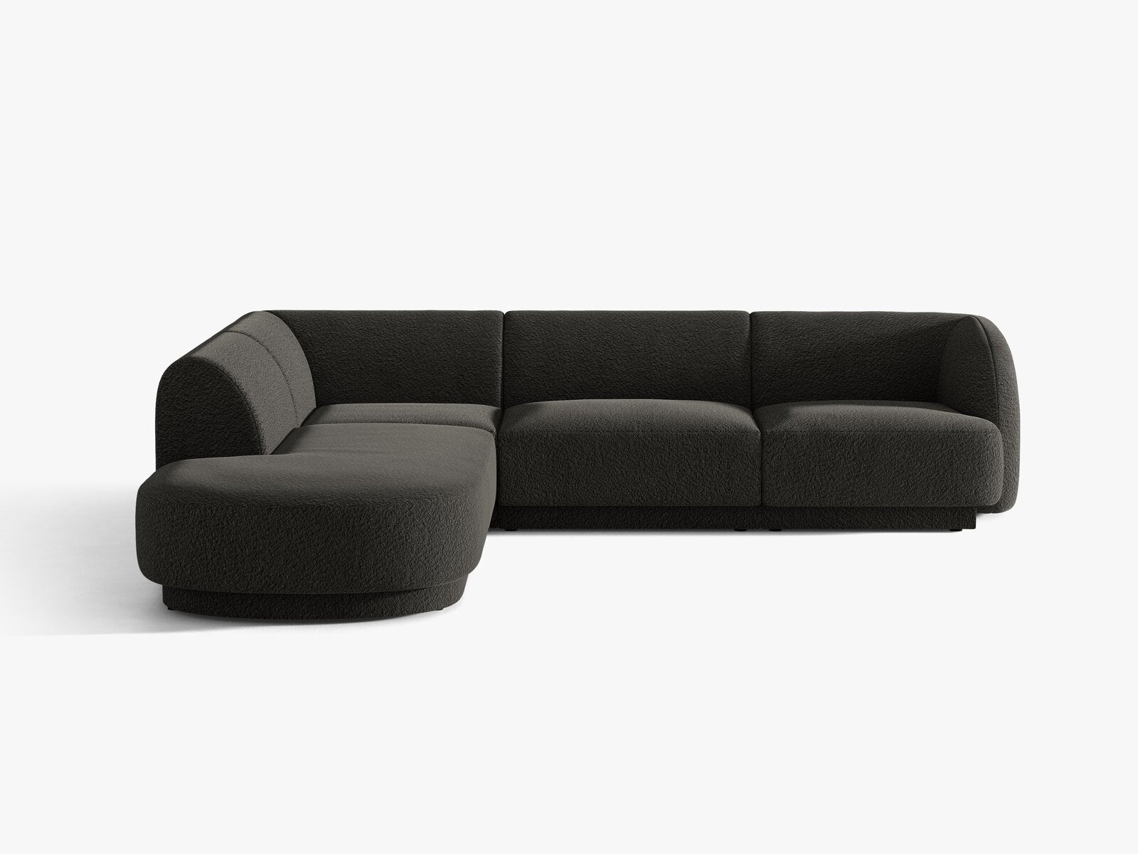 Micadoni Ecksofa Miley 6-Sitzer Boucle Baloo Braun Links