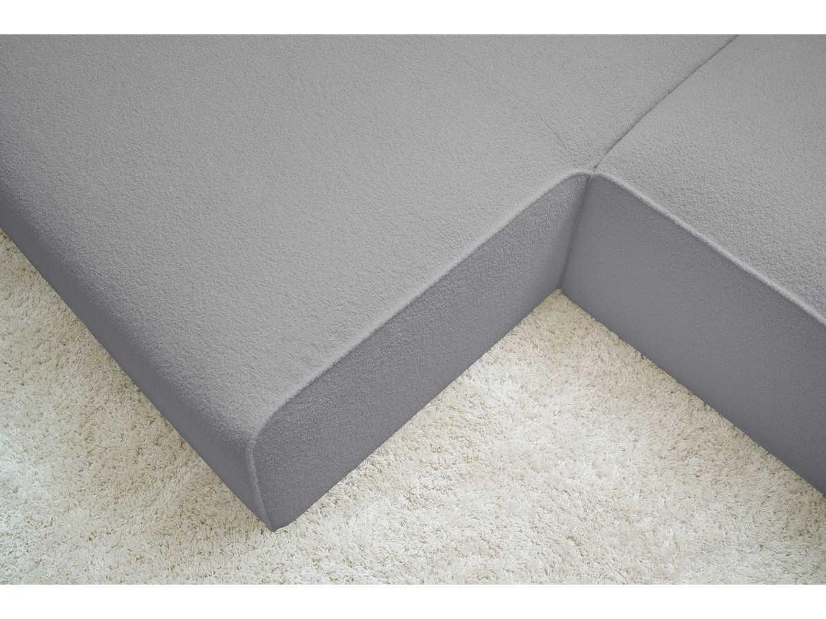 Bobochic Megeve Ecksofa Bouclé-Stoff Hellgrau Ecke links