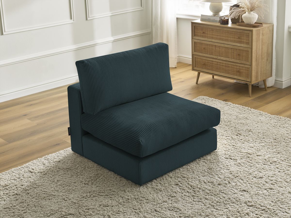 Bobochic Paris Sofamodul 1-Sitzer Cordsamt Dunkelblau