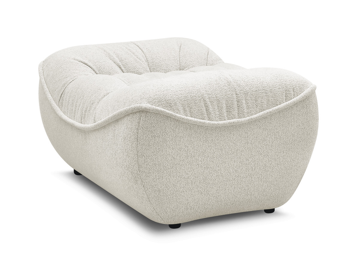 Bobochic Serena Pouf Melange-Stoff Weiß