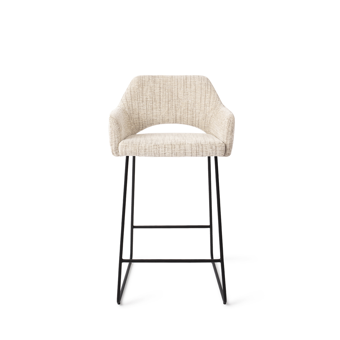 Jesper Home Barhocker Yanai Caramel Grid Slide Schwarz Tresenhöhe 65 cm