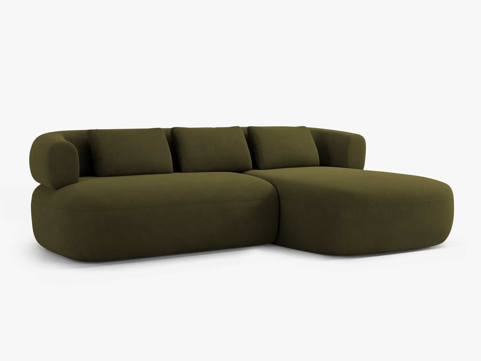 Micadoni 5-Sitzer Ecksofa Jenny Rechts Samt Salvador Grün