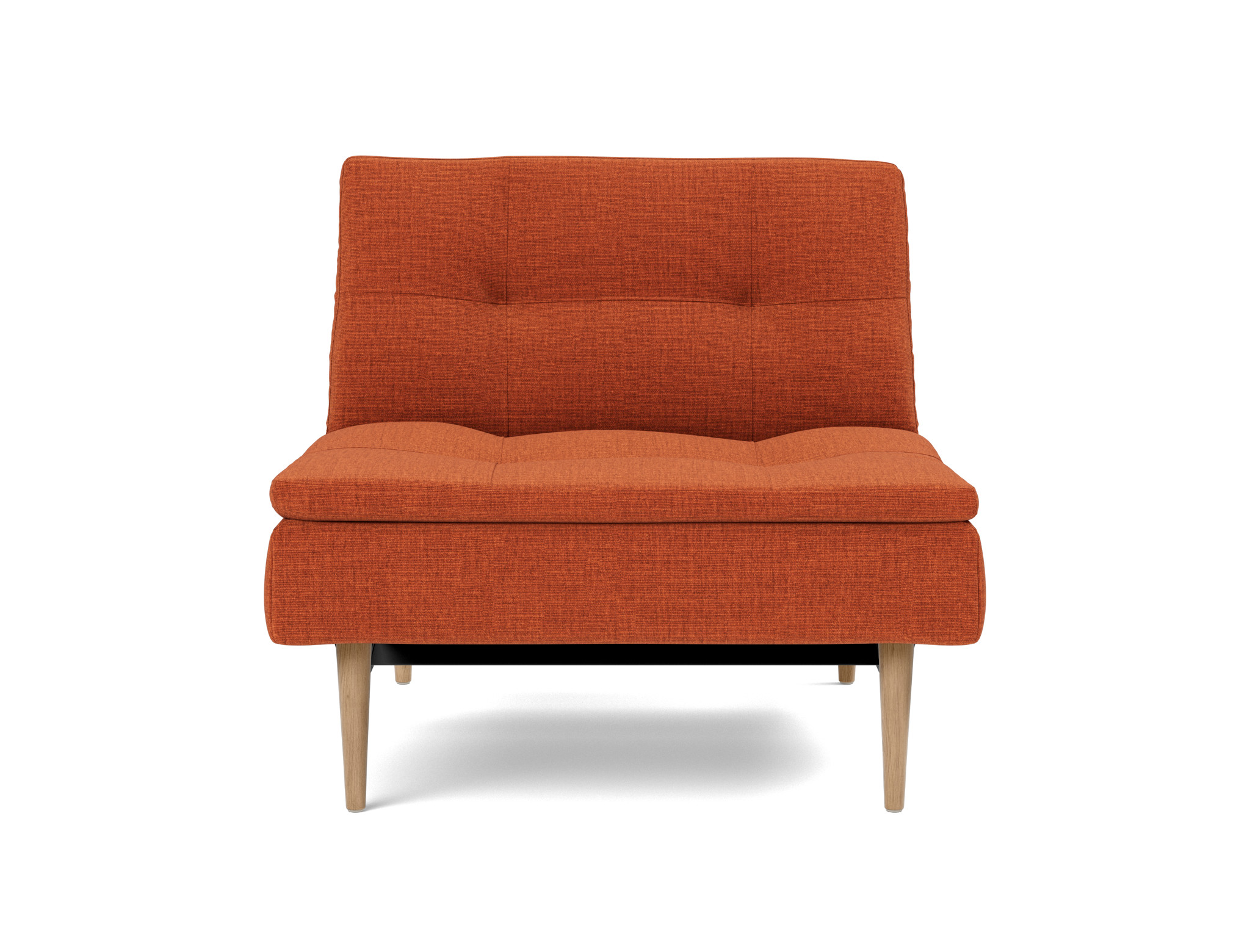 Sessel Dublexo Chenille Esina 412-Rust-Orange Beine Styletto Eiche hell