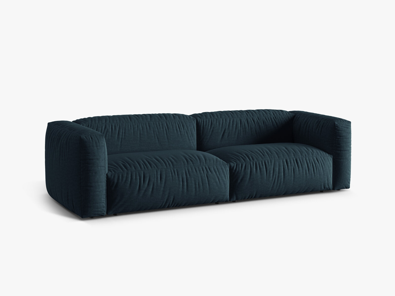 Micadoni Sofa Martina 3-Sitzer Strukturierter Stoff Boston Jeansblau