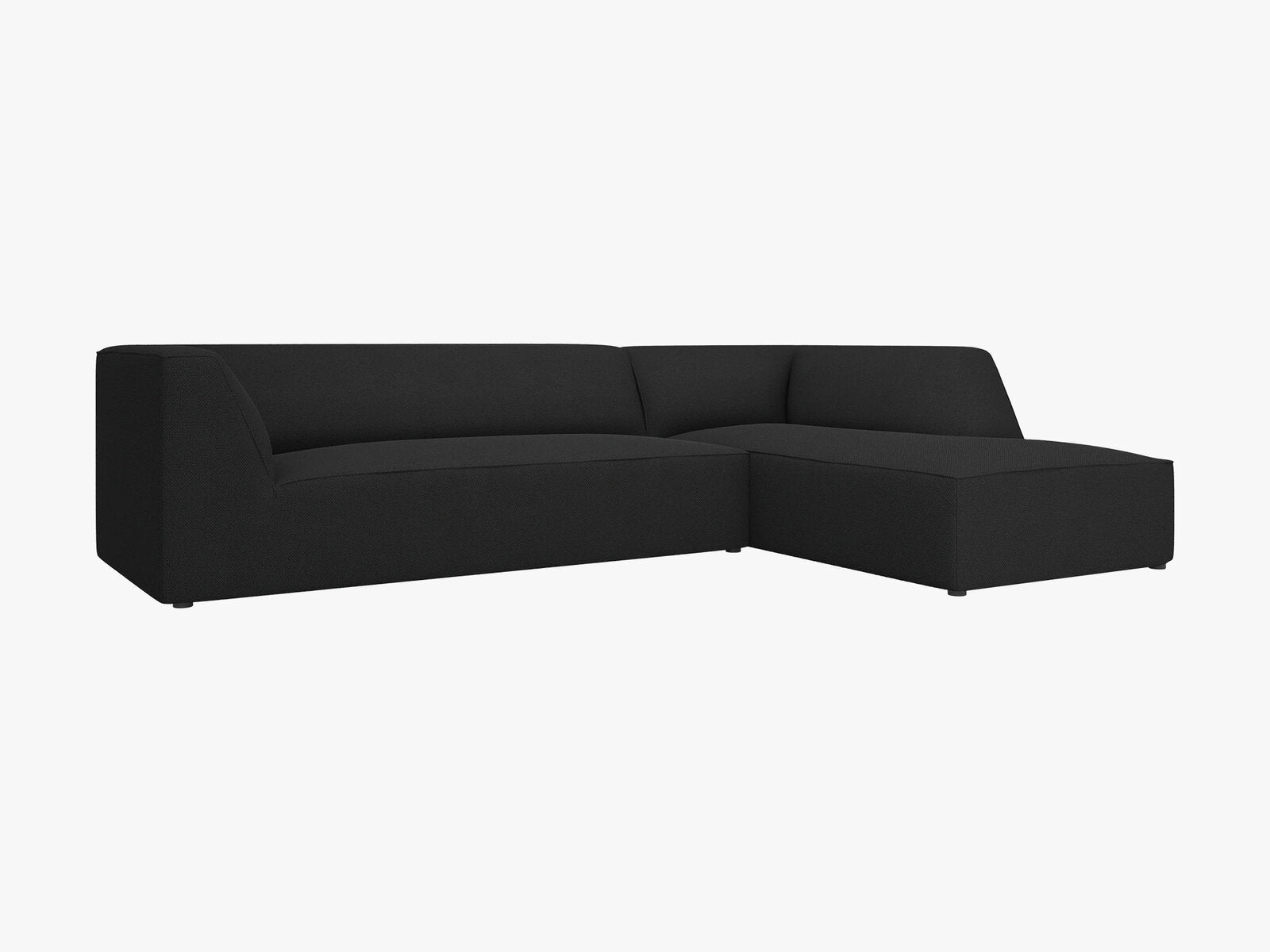 Micadoni 4-Sitzer Modular Sofa Ruby Rechts Strukturierter Stoff Ottawa Schwarz