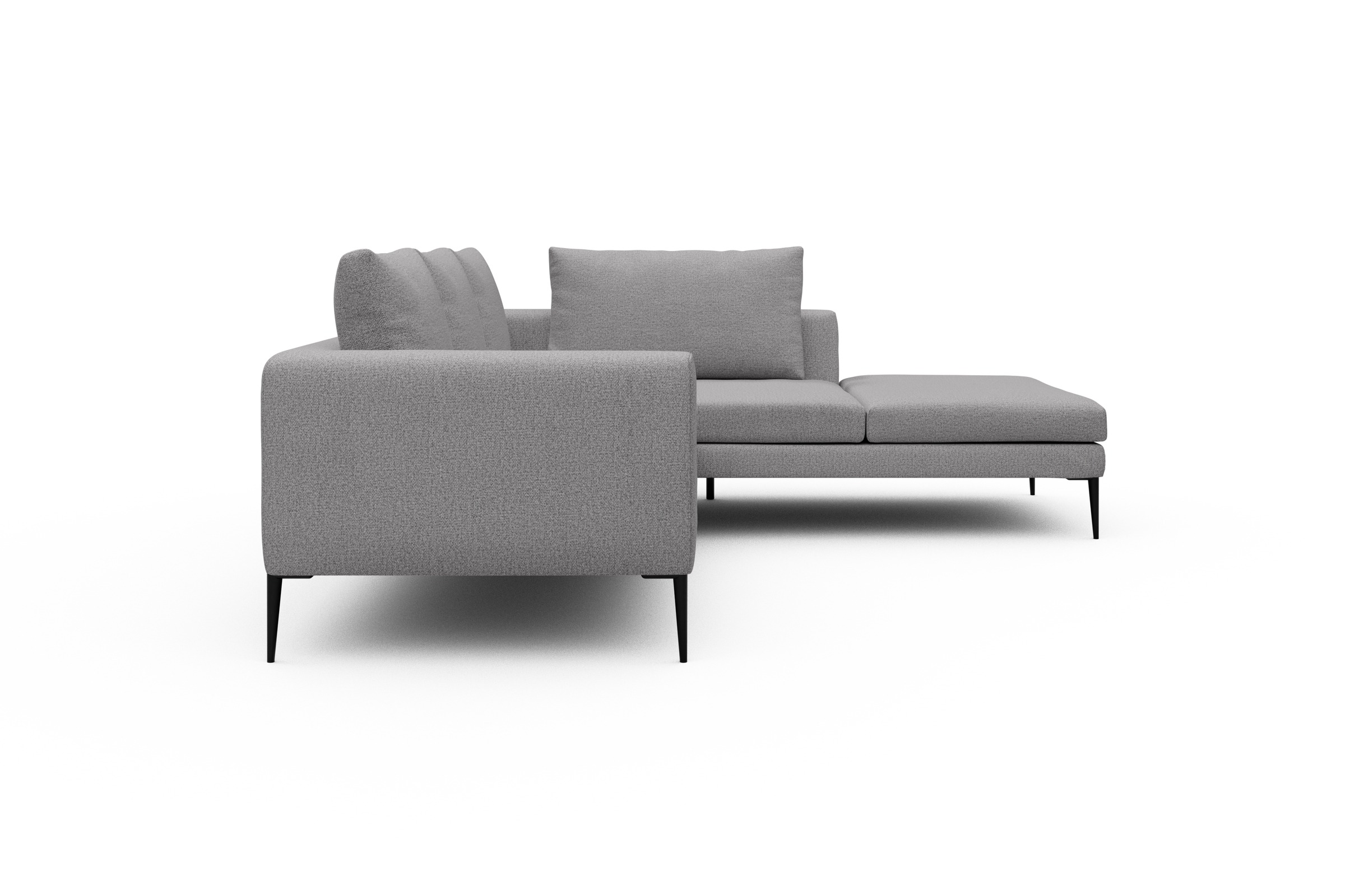 Ecksofa Paul Relax-Ecke rechts mit 2-Sitzer Sama-Grey