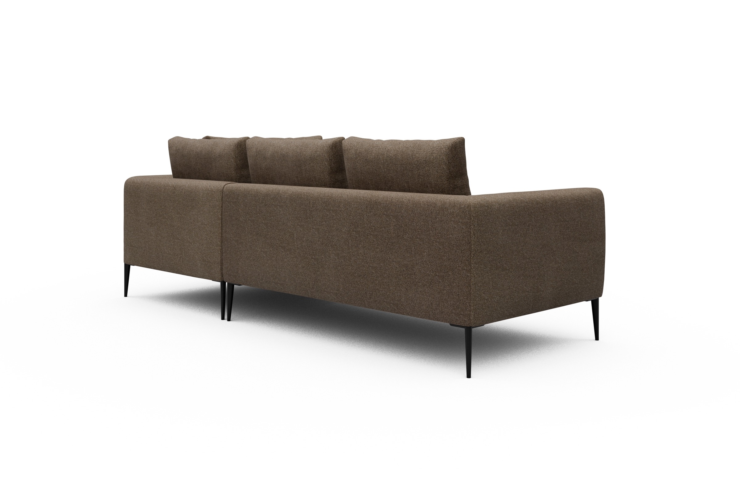 Ecksofa Paul Relax-Ecke rechts mit 2-Sitzer Aivi-Khaki-Brown