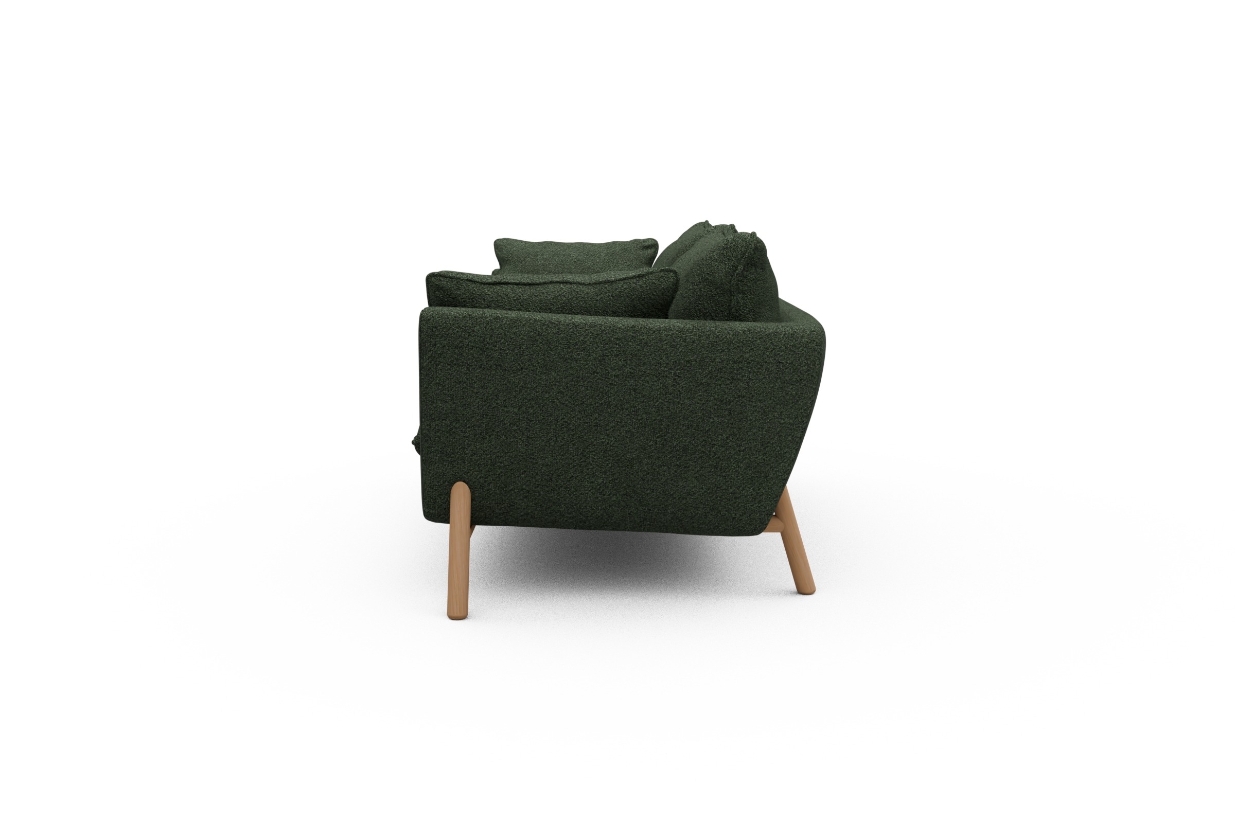 Sofa Emil PREMIUM 2-Sitzer Beinfarbe Eiche Natur Vanora-Deep-Green