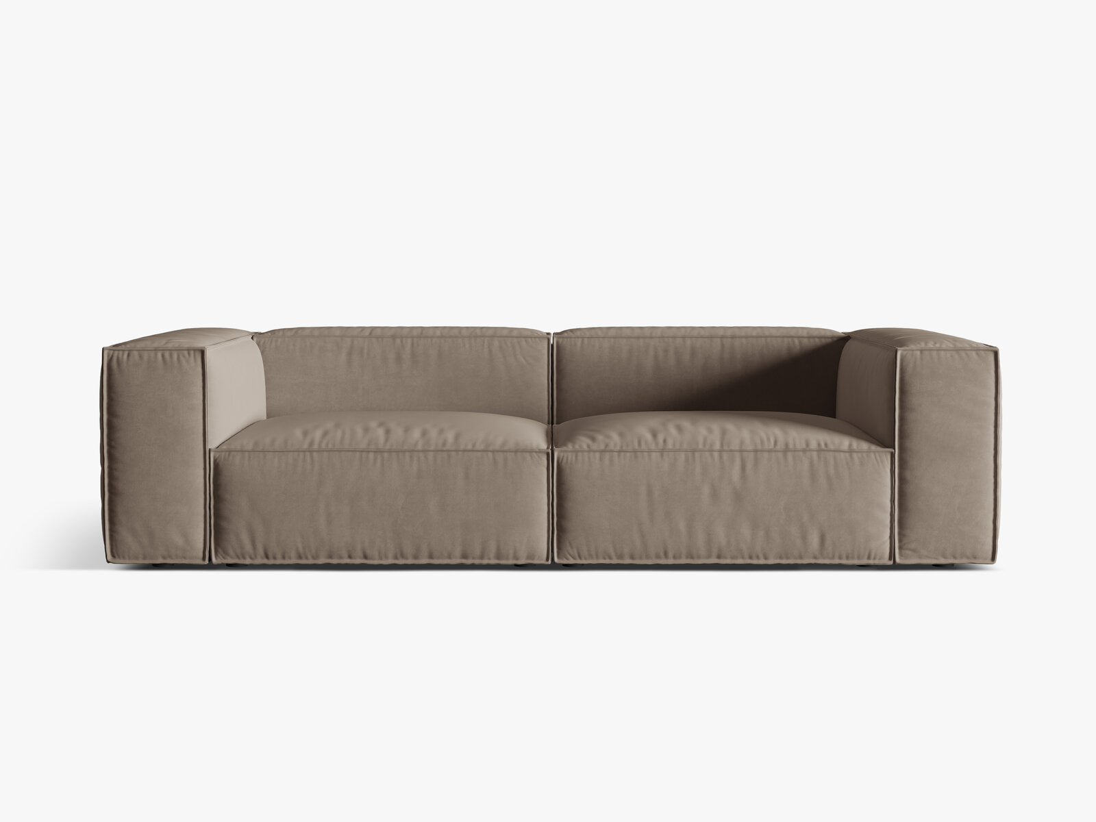 Micadoni Sofa Nuria 4-Sitzer Samt Warmes Grau