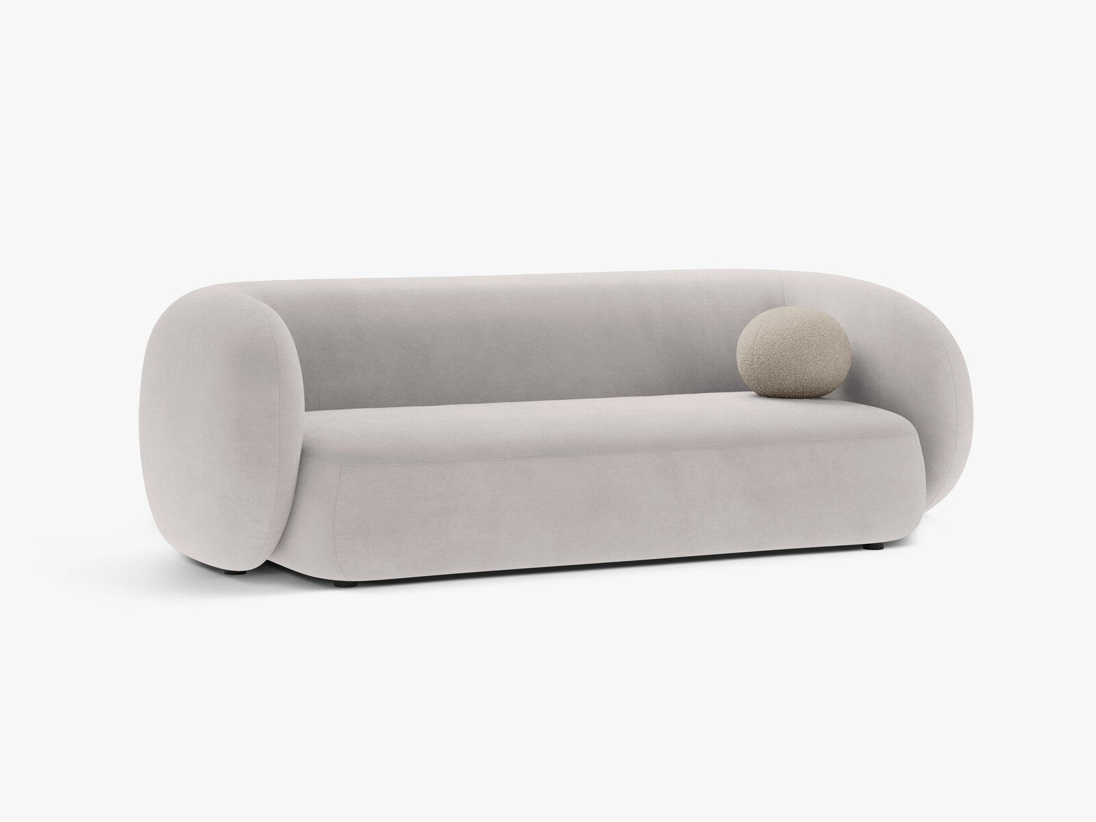 Micadoni Sofa Kate 3-Sitzer Samt Hellgrau