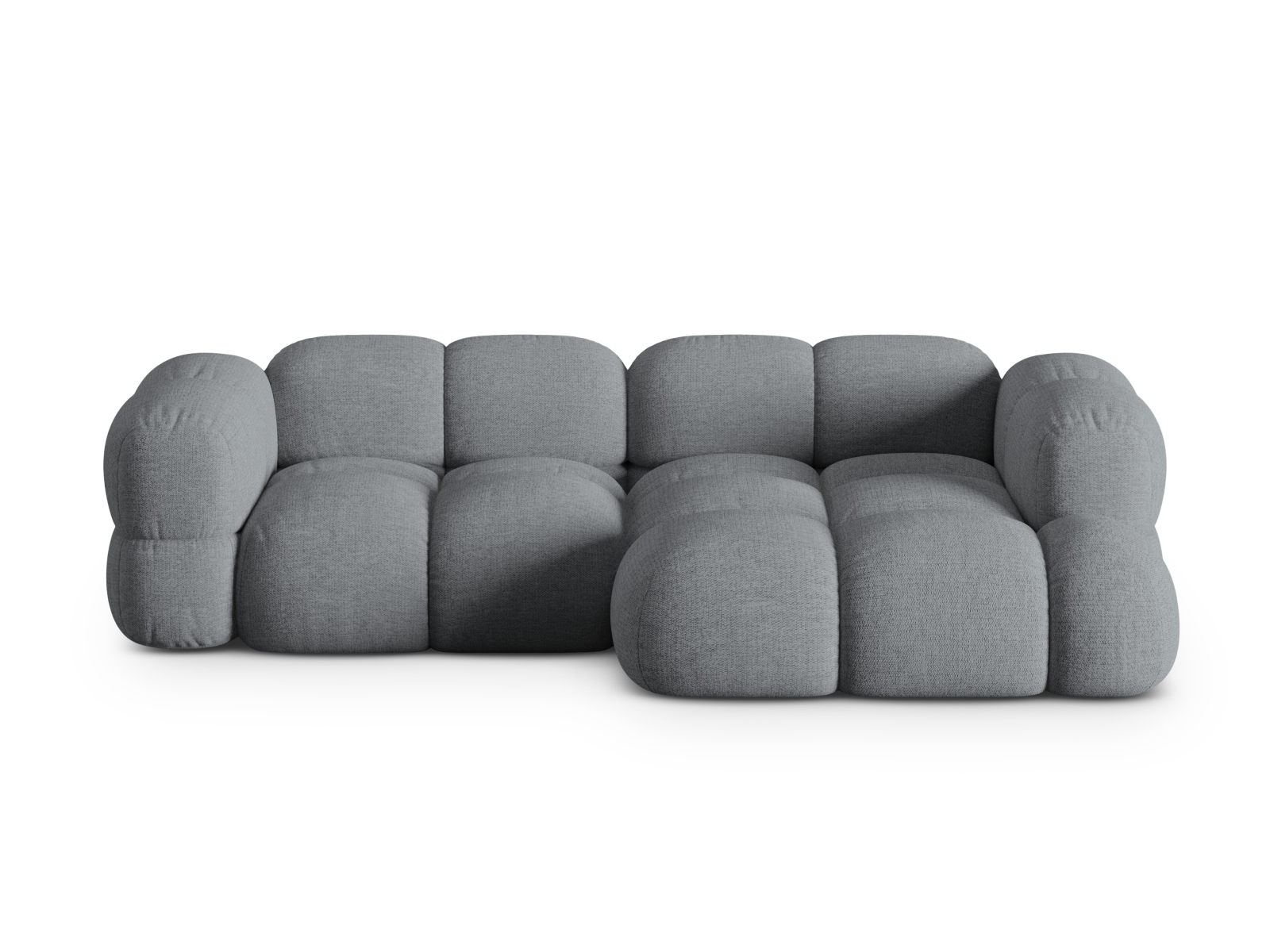 Cosmopolitan Design Ecksofa Loretto 3-Sitzer Strukturierter Stoff Sorella Grau Rechts