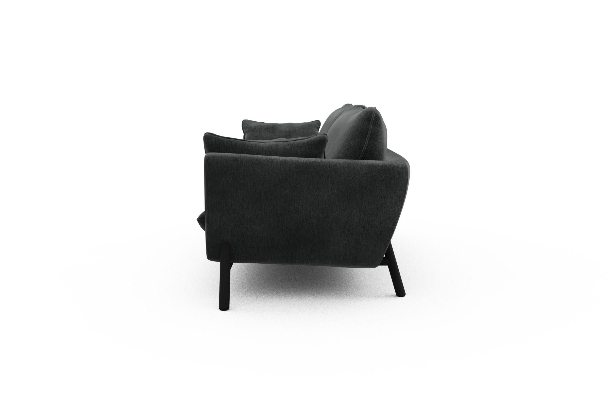 Sofa Emil 3-Sitzer Beinfarbe Eiche Schwarz Smooth-Deep-Warm-Grey