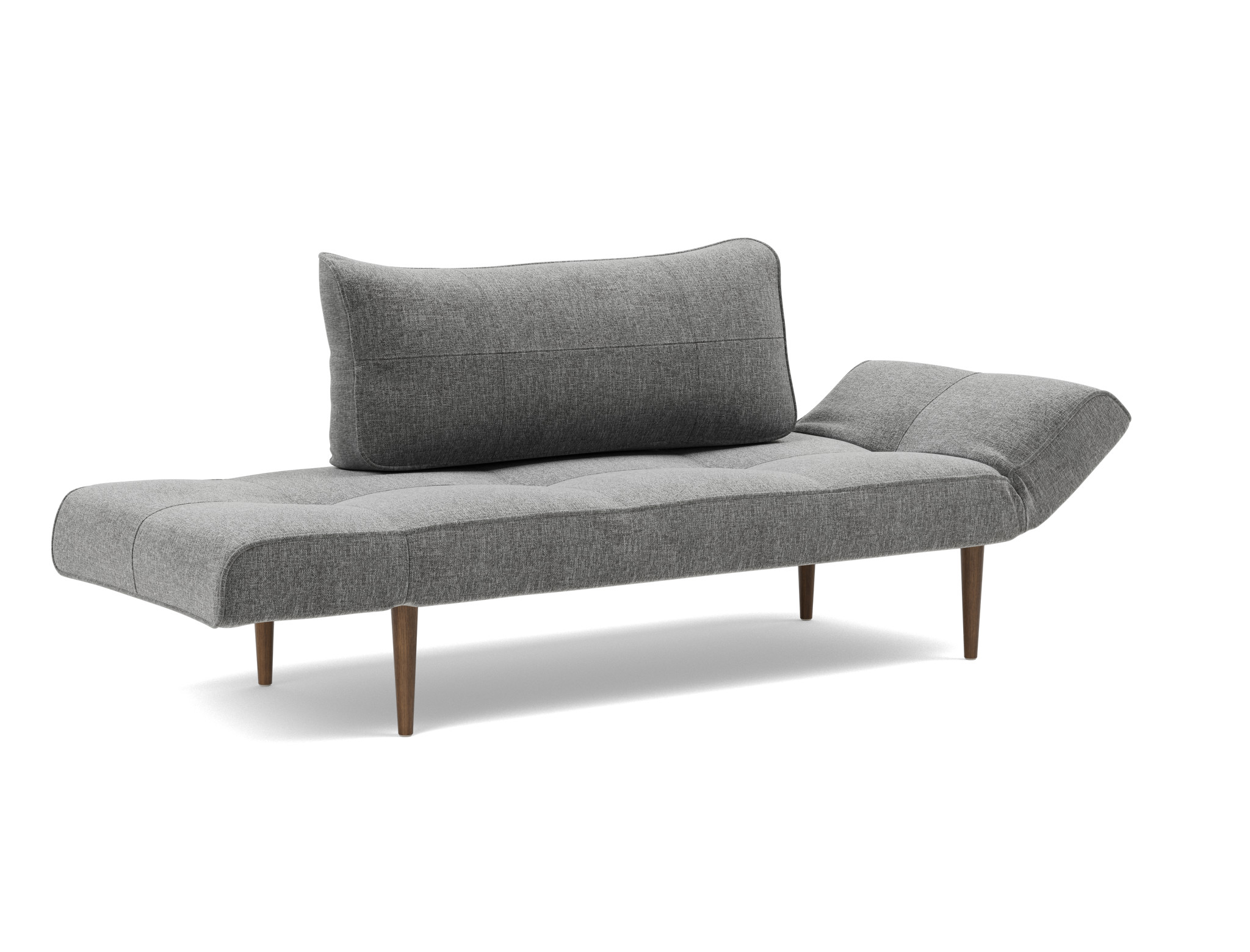 Tagesbett Zeal Strukturierter Stoff Twist 563-Charcoal Beine Styletto Eiche dunkel