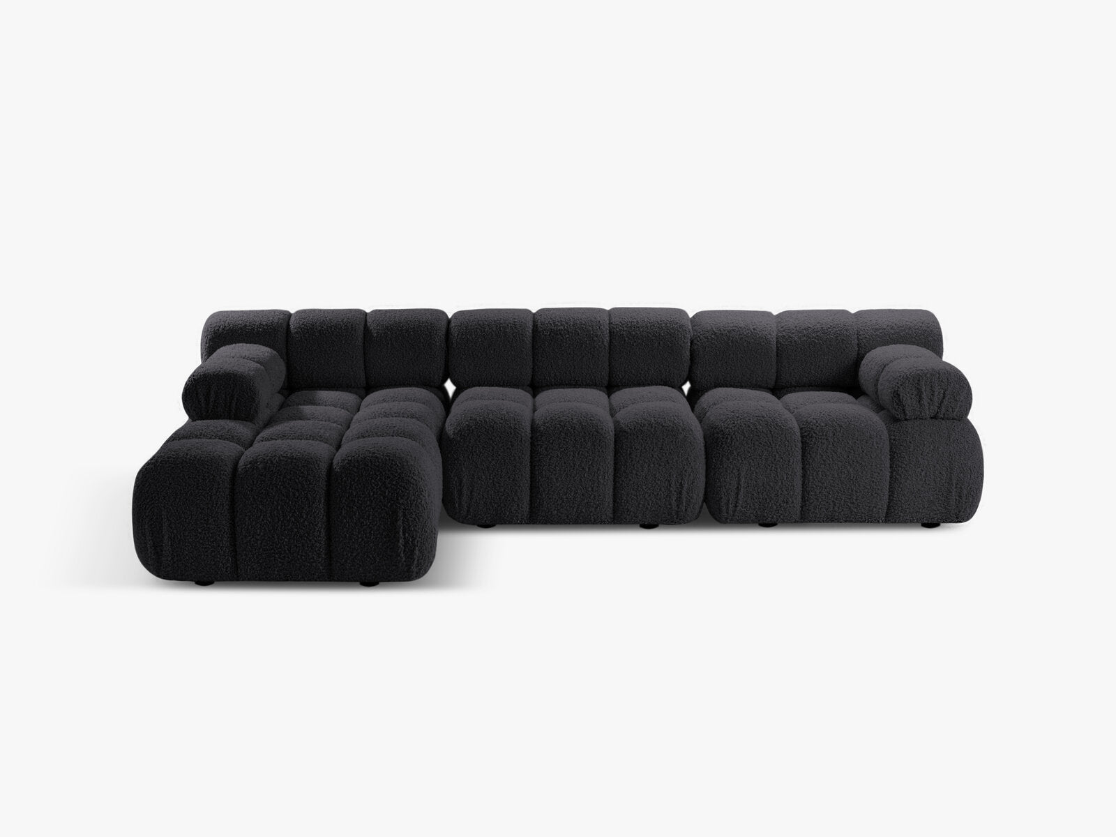 Micadoni Modulares Ecksofa Bellis 4-Sitzer Links Boucle Rolf Graphit