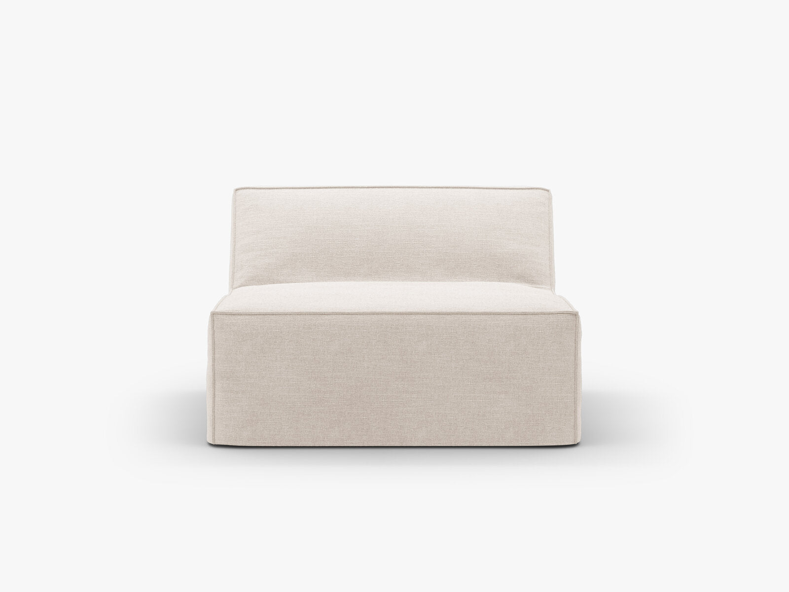 Micadoni Mittelmodul ohne Armlehnen Jodie 1-Sitzer Strukturierter Stoff Lins Beige