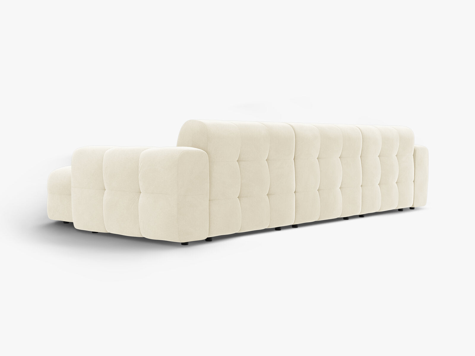 Micadoni Ecksofa Kendal 5-Sitzer Rechts Samt Elfenbein