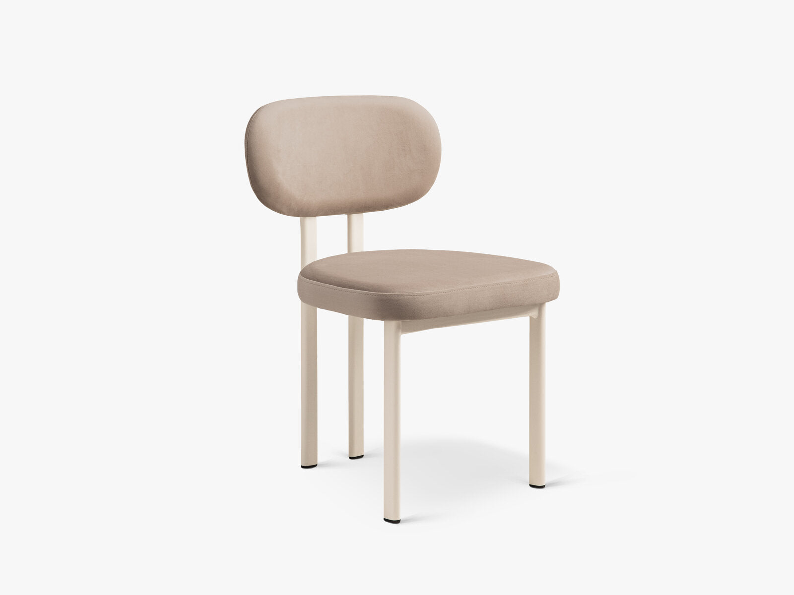 Micadoni Sam Samtiger Stuhl Samt Magic Velvet Mandelbeige Creme