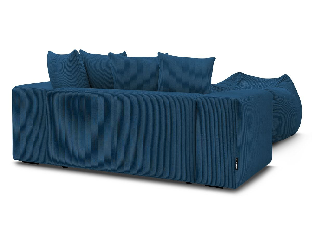 Bobochic Voltaire Sofa 2-Sitzer mit Pouf Cordsamt Dunkelblau