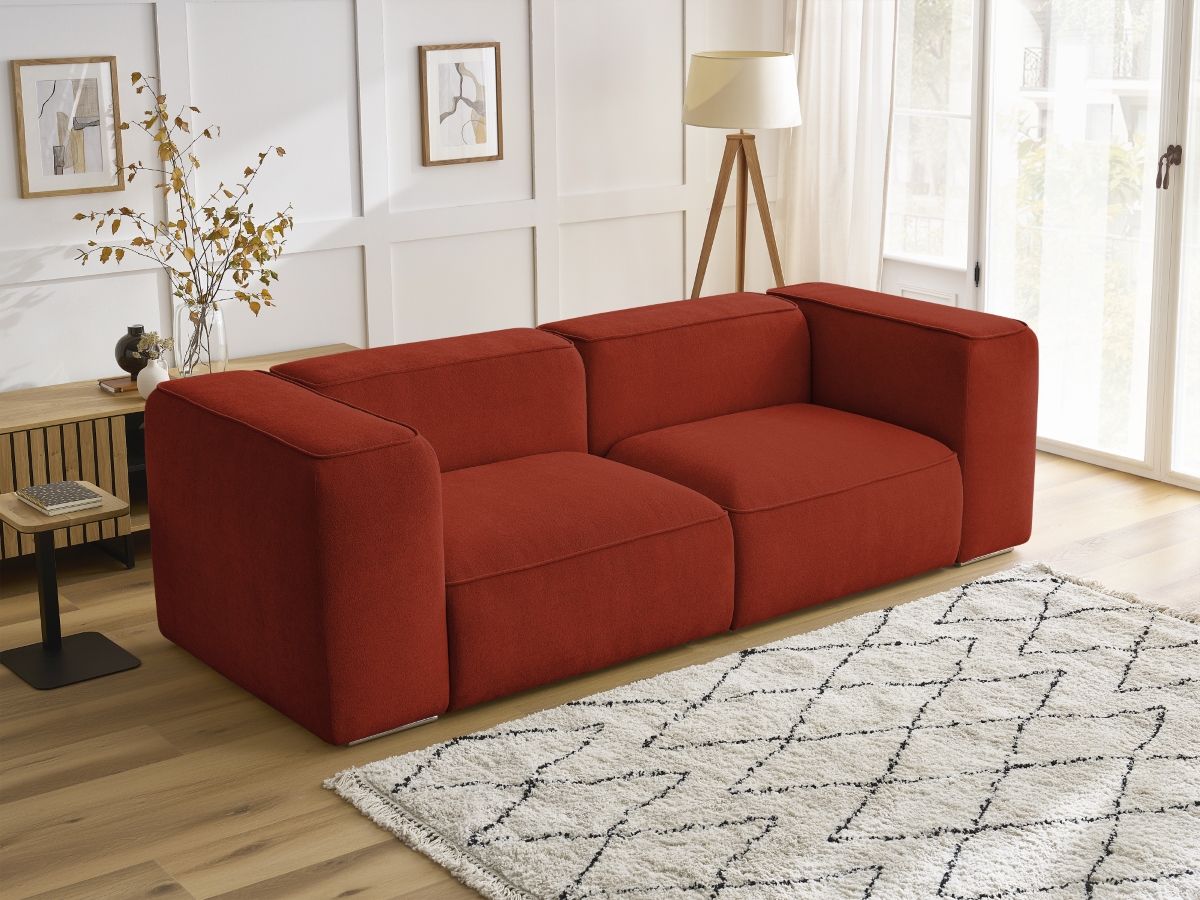 Bobochic Zephyr Sofa 2-Sitzer Strukturstoff Orange