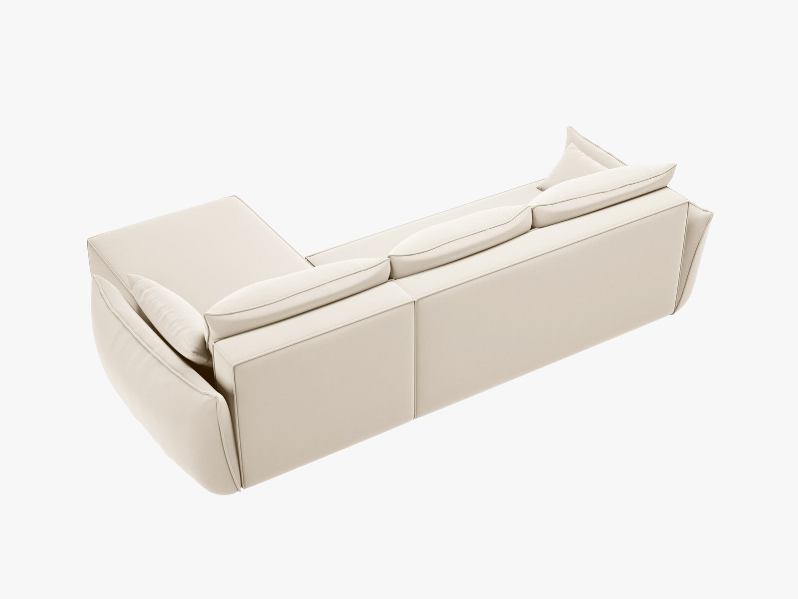 Micadoni Kaelle Ecksofa mit Bettfunktion und Stauraum Links Samt Bluvel Helles Beige