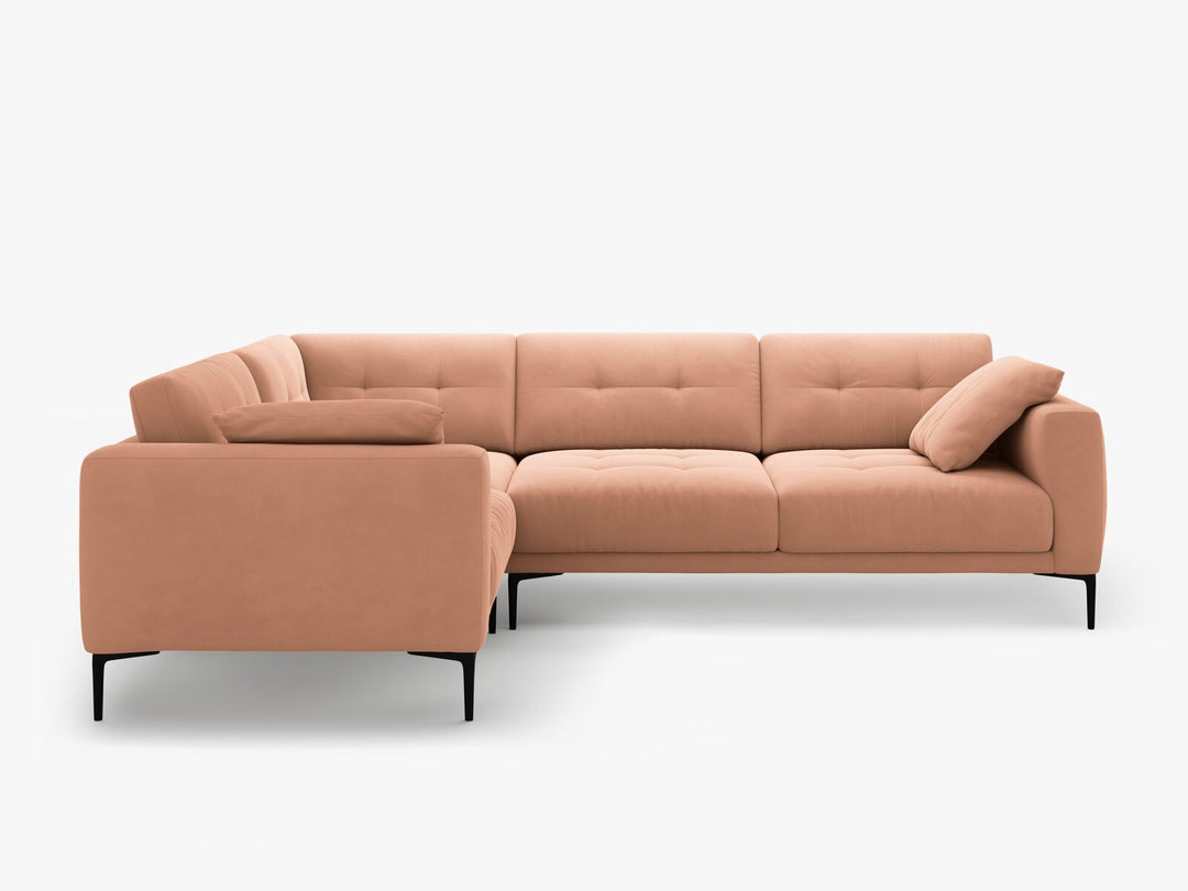 Micadoni Ecksofa Bemy 4-Sitzer Links Samt Rosa