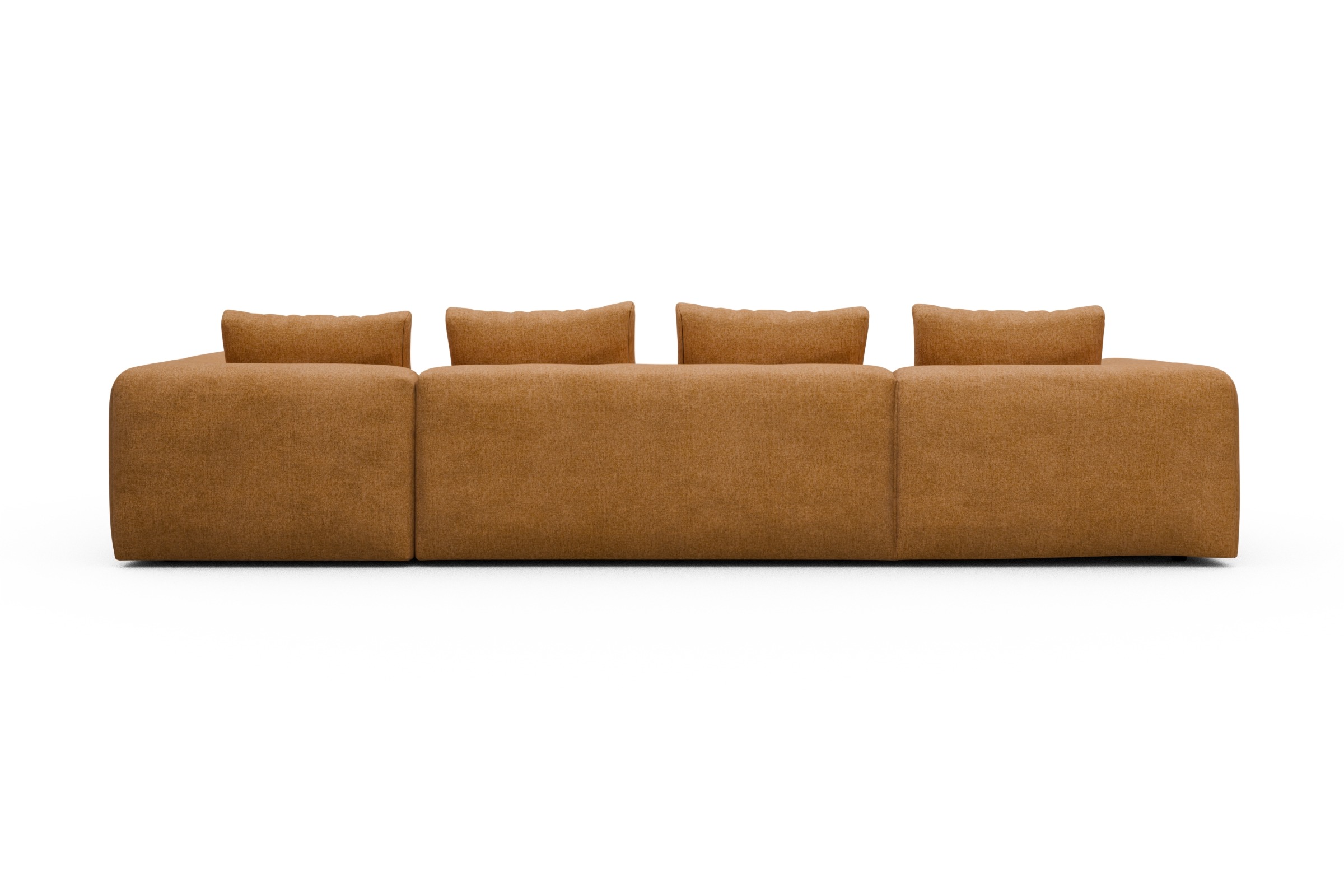Wohnlandschaft Fred Chaiselongue links mit 2-Sitzer und lange Armlehne rechts Casone-Warm-Yellow