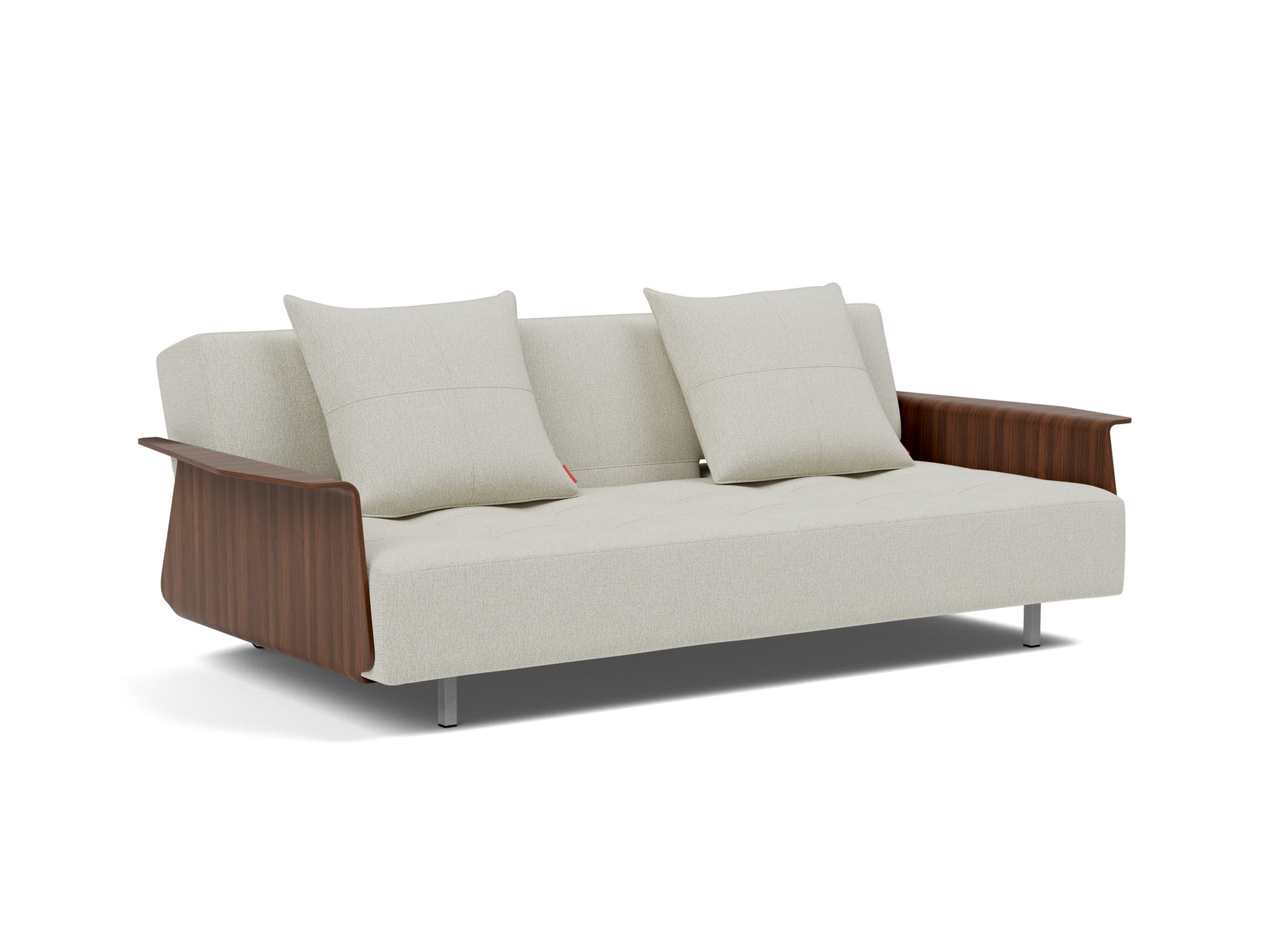 Schlafsofa Long Horn D.E.L. mit Armlehnen Flachgewebe Mixed Dance 527-Natural