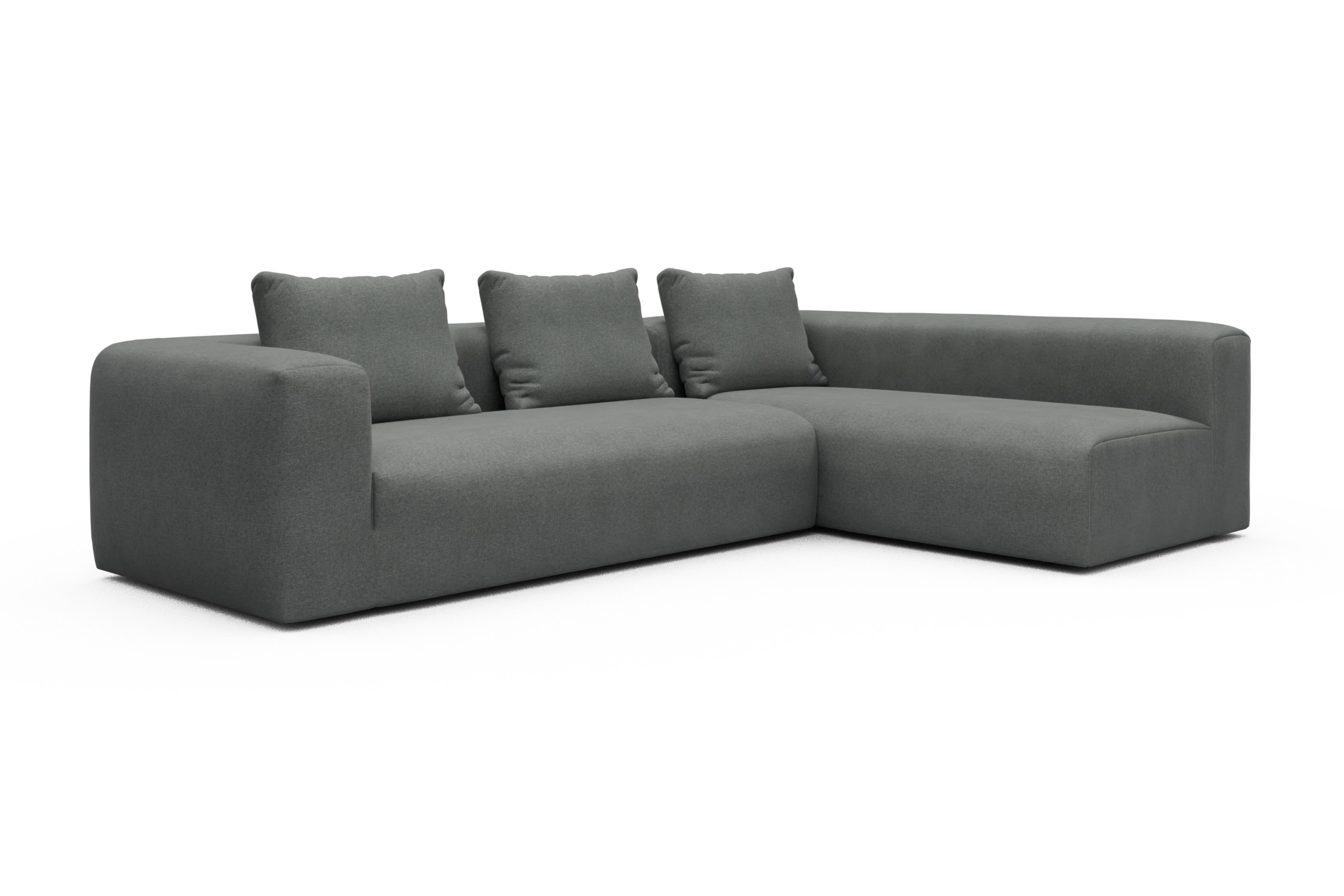 Ecksofa Fred 2x 2,5-Sitzer rechts offen Satya-Steel