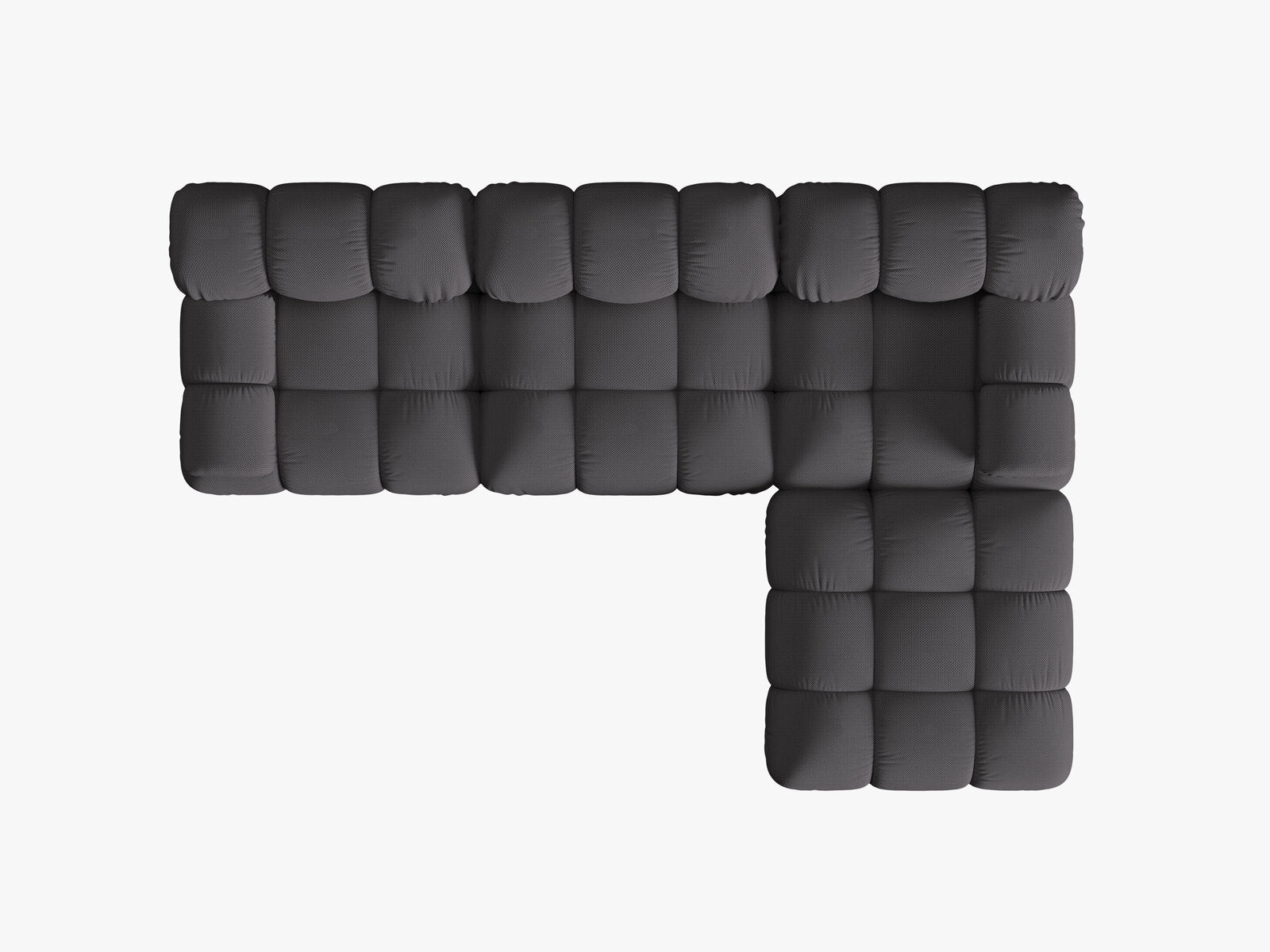 Micadoni Modulares Sofa Bellis 4-Sitzer mit flachem Modul 3D-Stoff Sonic Espresso
