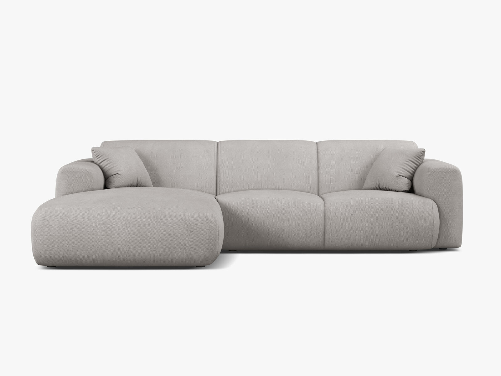 Micadoni Ecksofa Molino 4-Sitzer Links Strukturierter Stoff Rebel Hellgrau