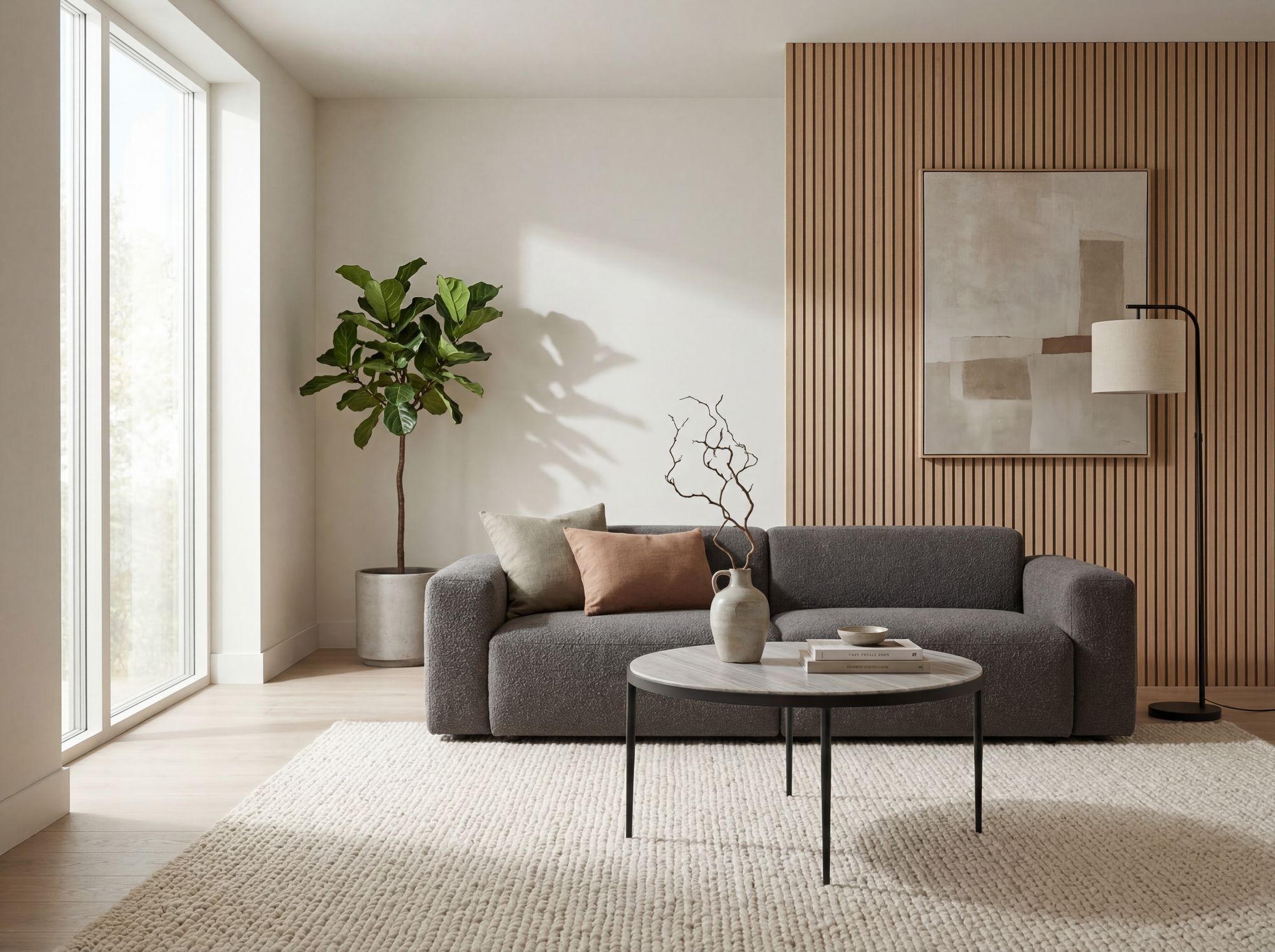 Couchtisch Stamsund Marmor Weiß Ø 70 × H 42 cm