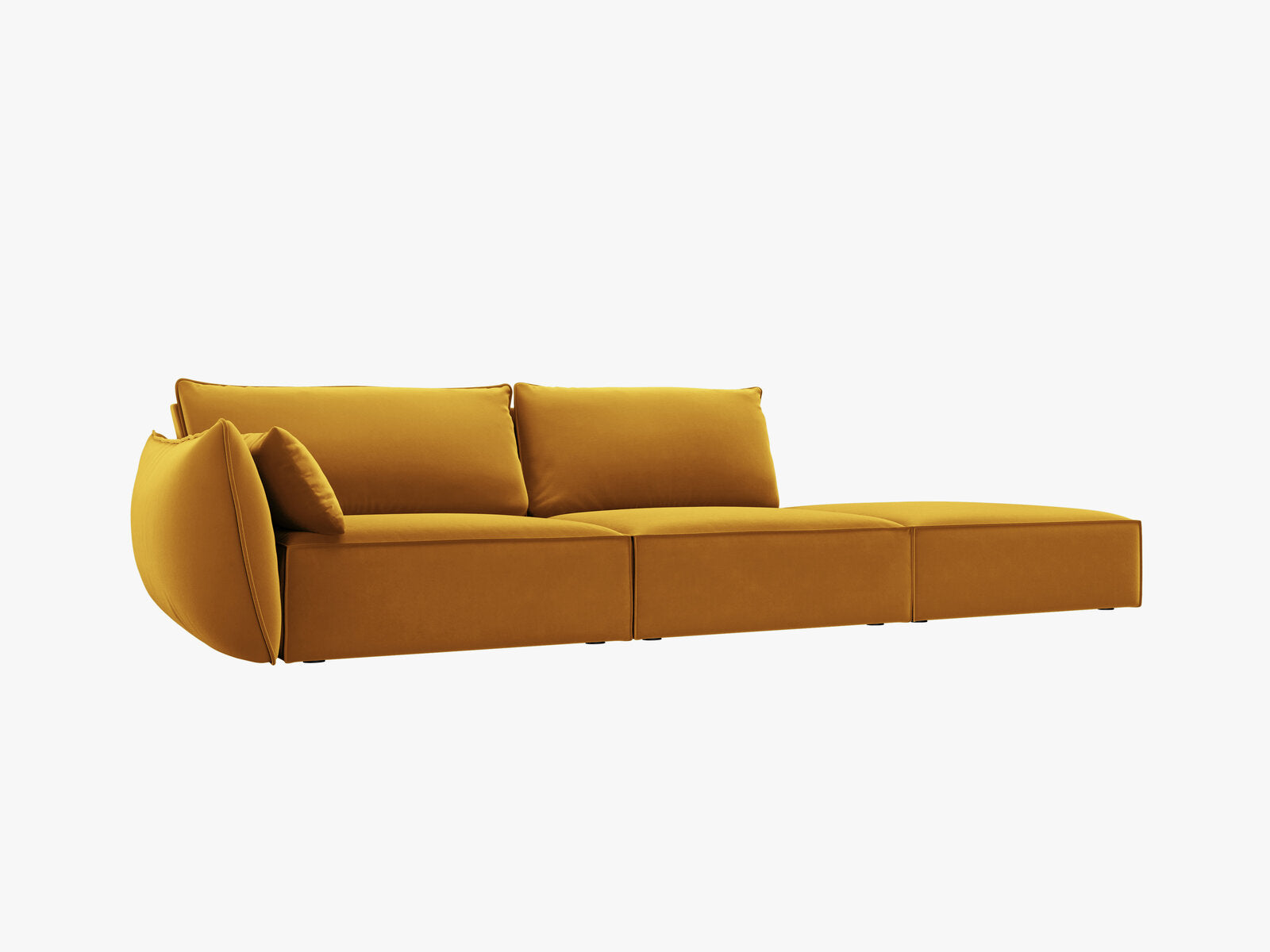 Micadoni Sofa Kaelle 4-Sitzer Rechts Samt Bluvel Gelb