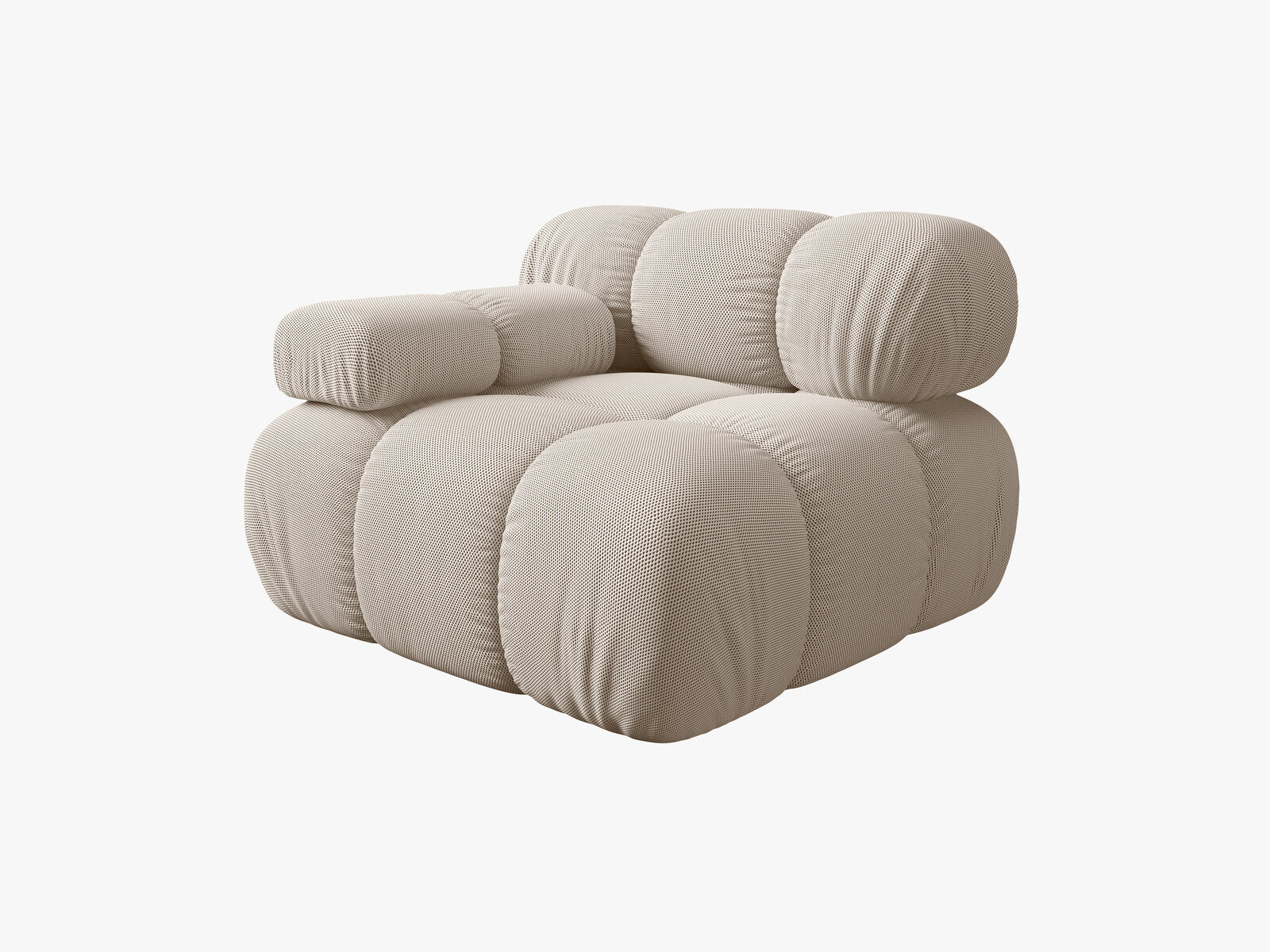 Micadoni Eckmodul Bellis Links 3D-Stoff Sonic Helles Beige