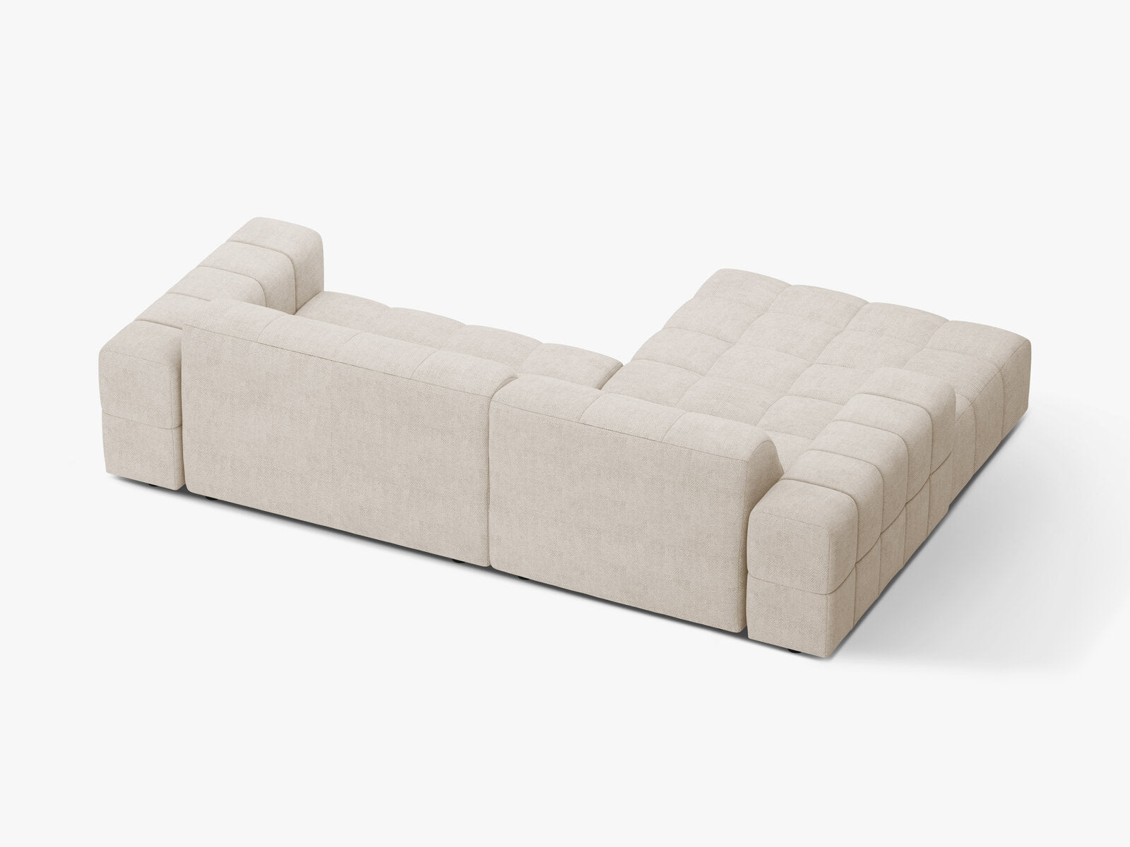 Micadoni Jennifer Ecksofa 4-Sitzer Links Chenille Eden Helles Beige