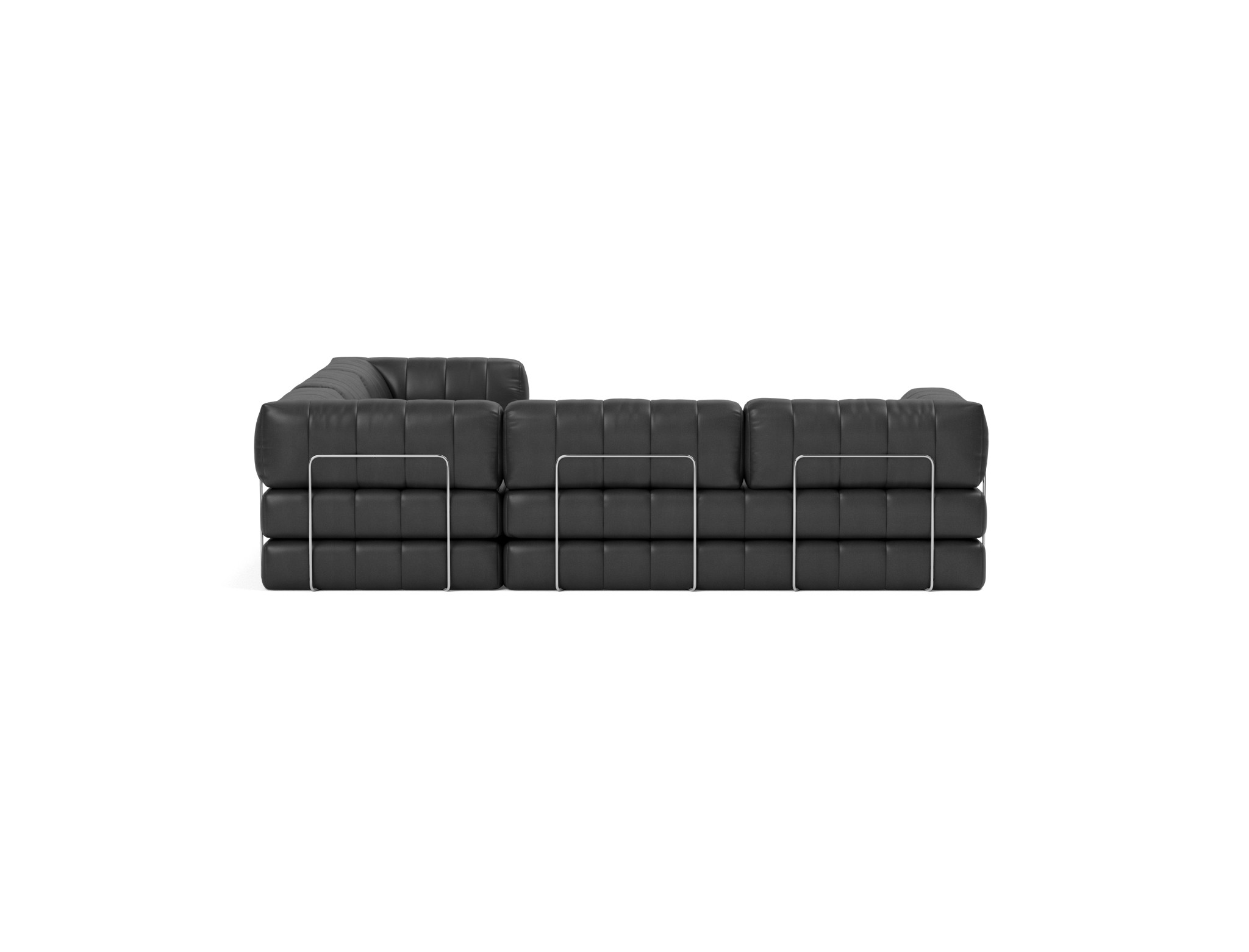 Eck-Schlafsofa CozyPad mit Armlehnen Lederoptik Faunal 550-Black