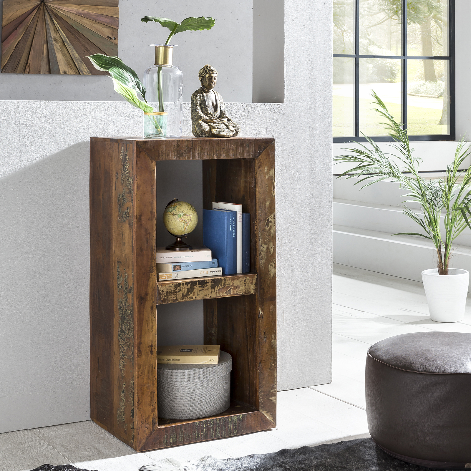 Standregal Jegindo Mango Massivholz Bunt 45 × 35 × 90 cm