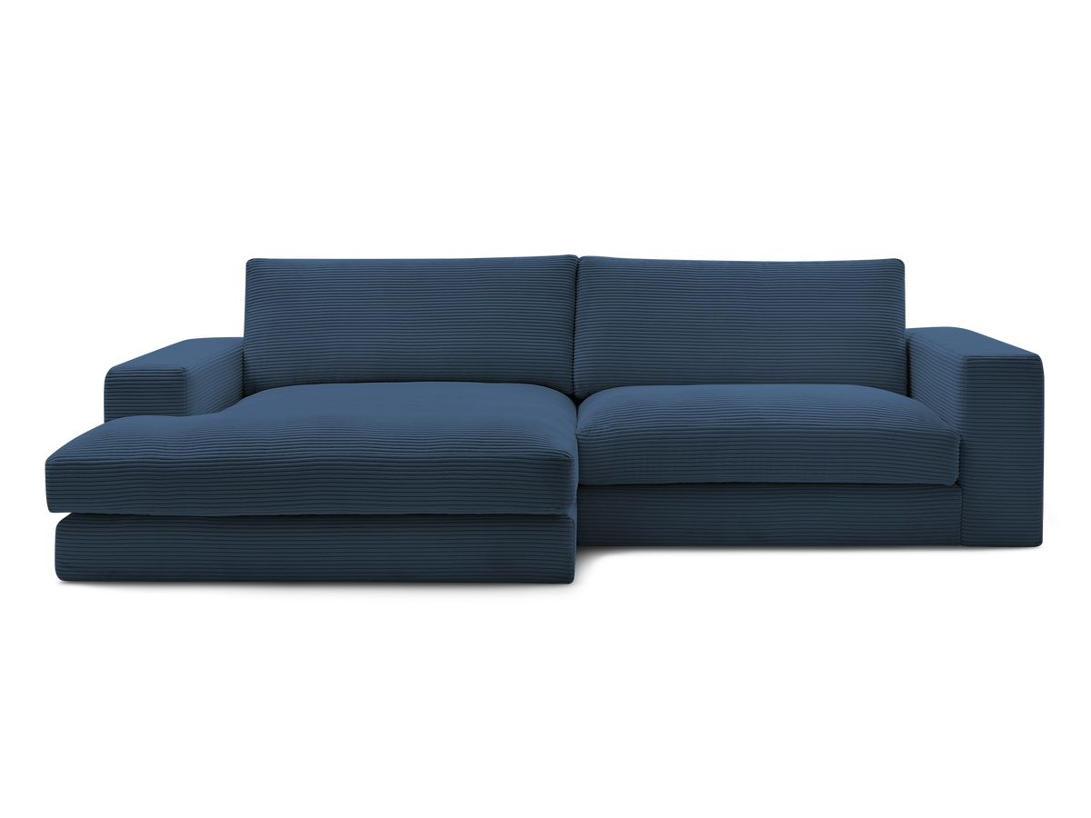 Bobochic Leonard Ecksofa 234 × 159 cm Cordsamt Dunkelblau Ecke links