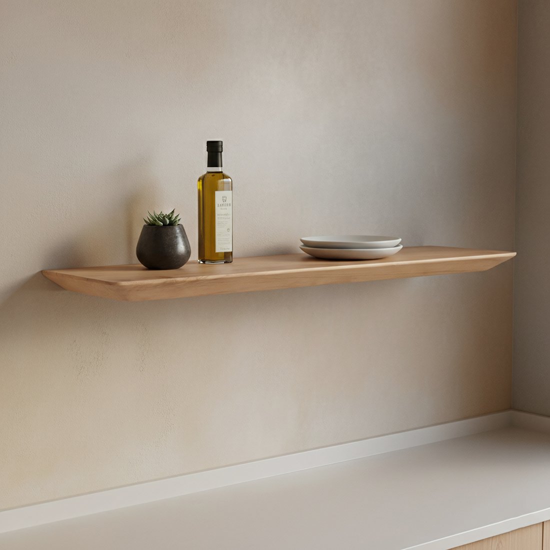 Raw Materials Craftsman Teakholz-Wandregal 90cm