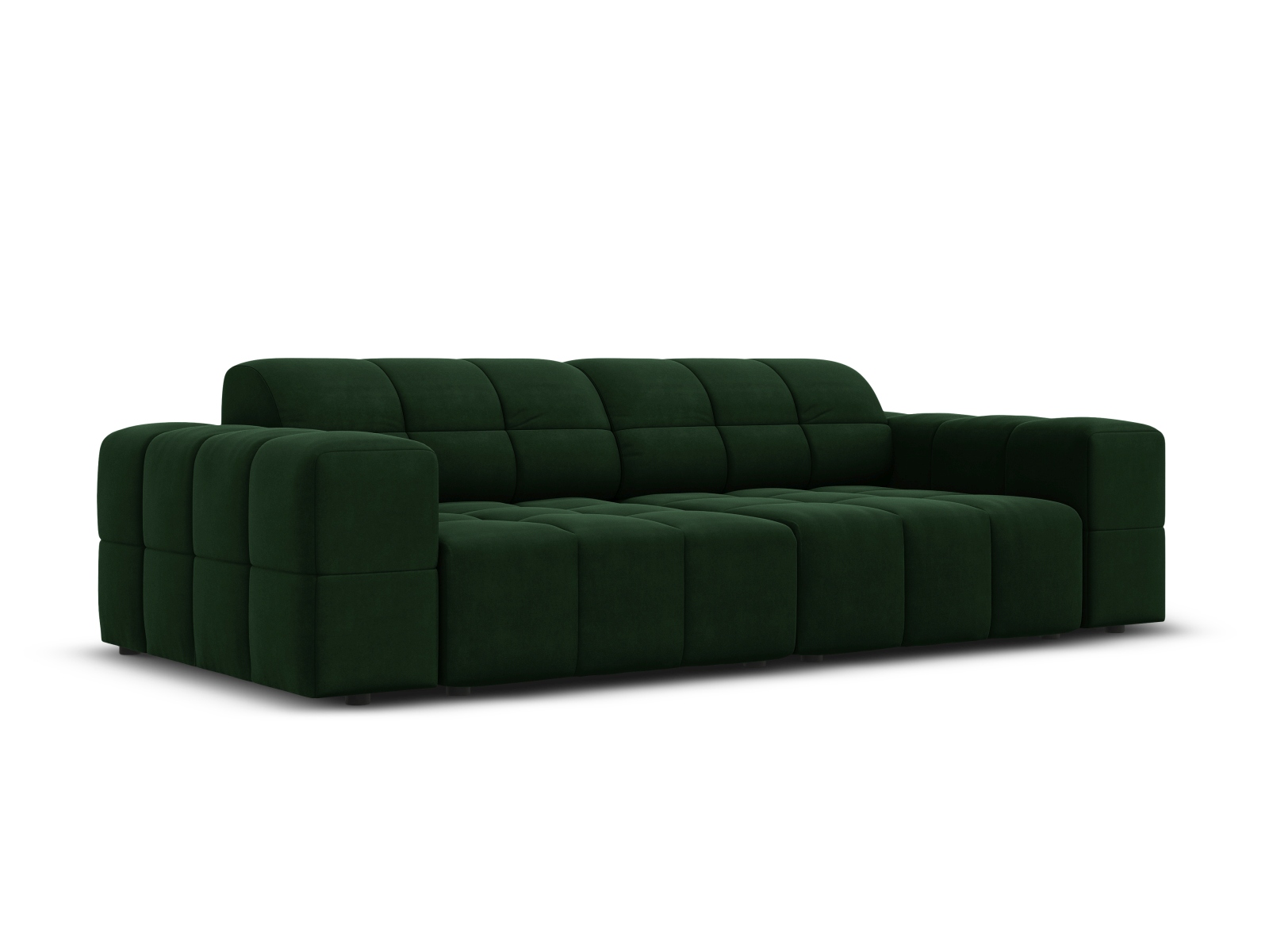 Cosmopolitan Design Sofa Chicago 3-Sitzer Samt Bluvel Flaschengrün