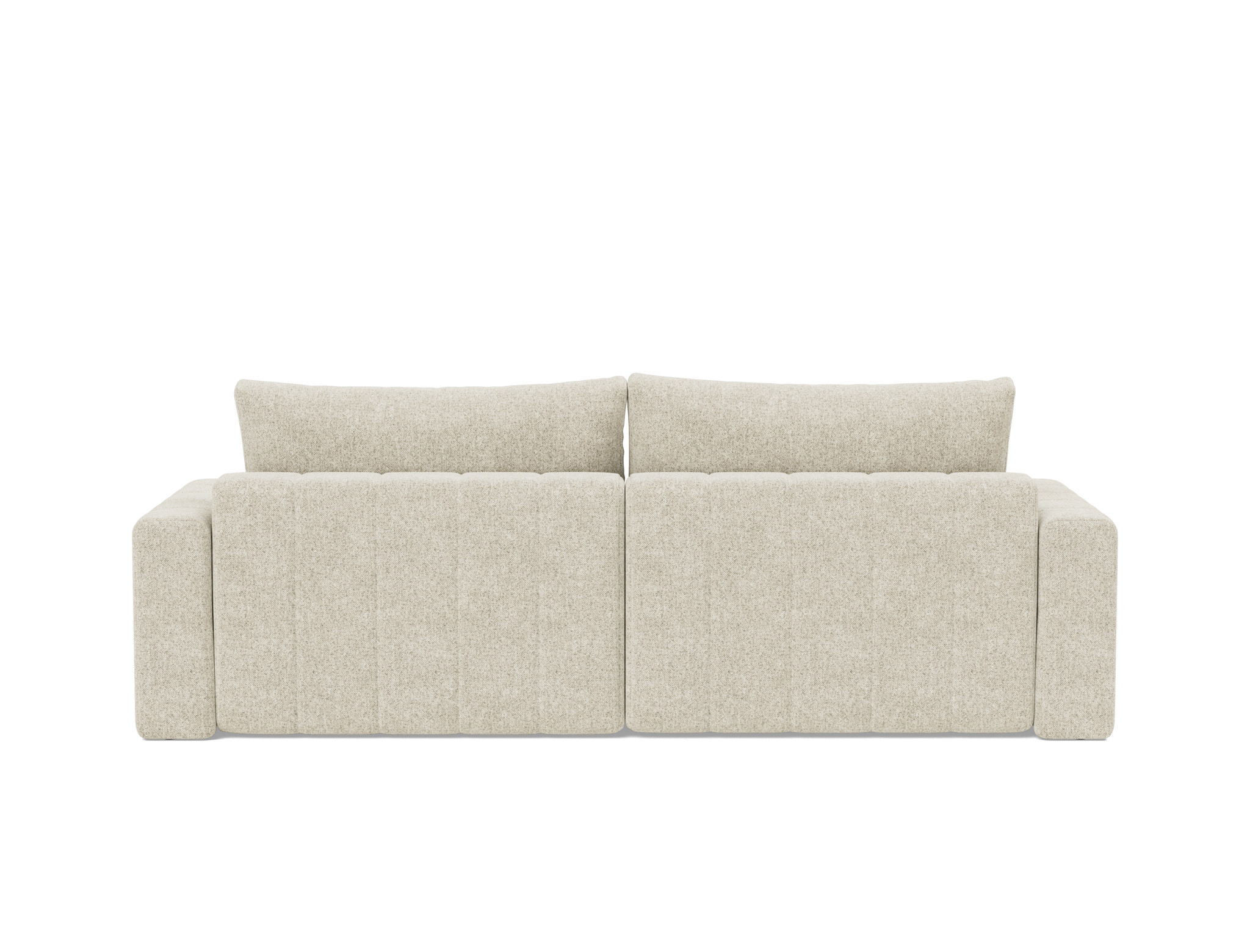 Schlafsofa Akello mit Chaiselongue und Armlehnen Strukturierter Stoff Taura 357-Off-White
