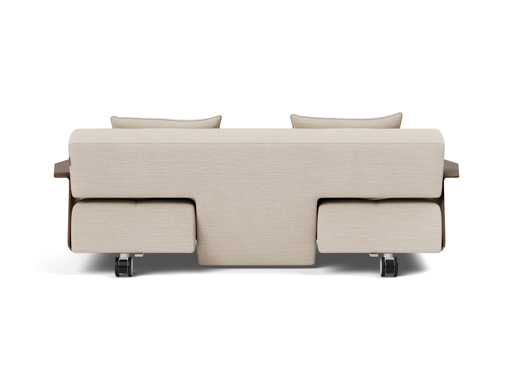 Schlafsofa Long Horn D.E.L. mit Armlehnen Webstoff Blida 612-Sand-Grey