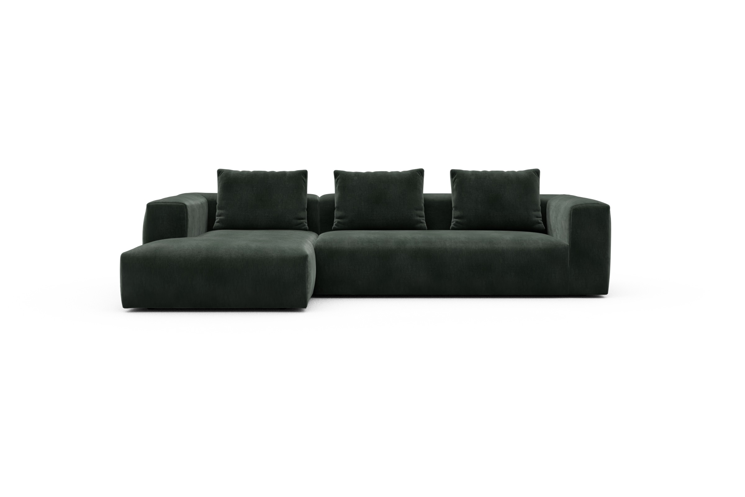 Skandi Home Ecksofa Fred Chaiselongue links mit 2,5-Sitzer Smooth-Laurel-Green moebelfaktor