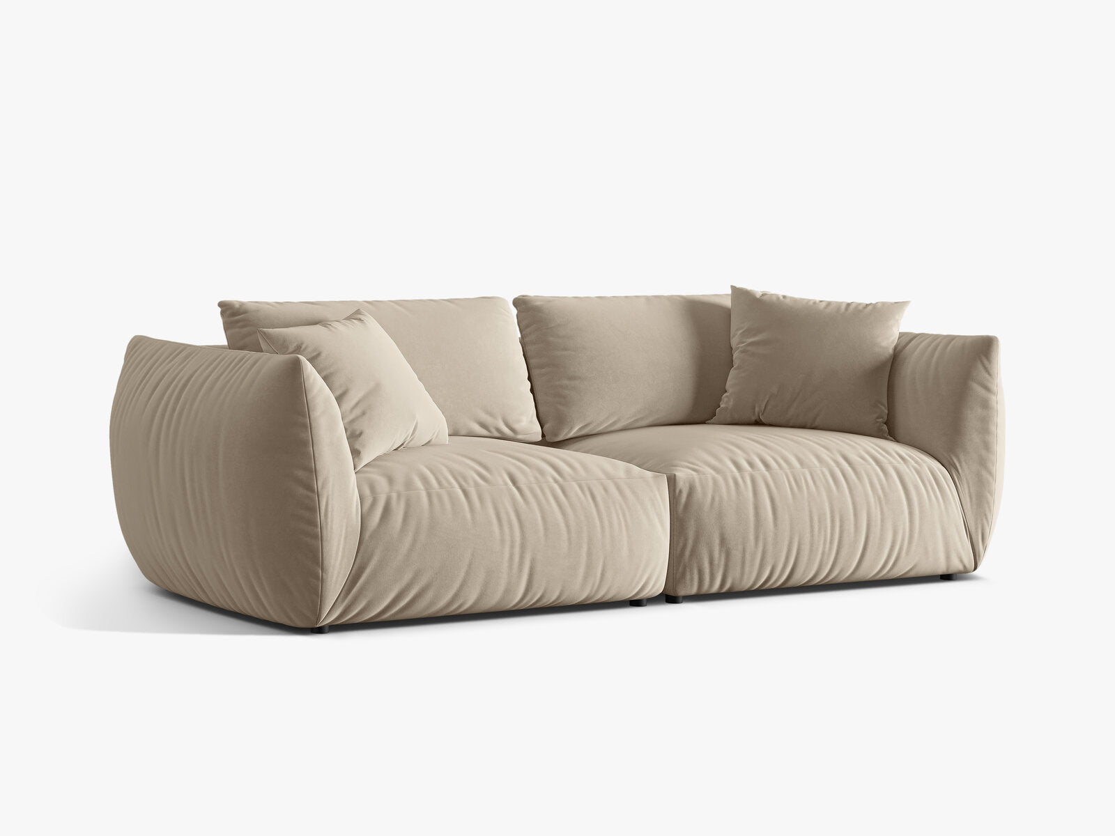 Micadoni Sofa Chris 4-Sitzer Samt Ecru